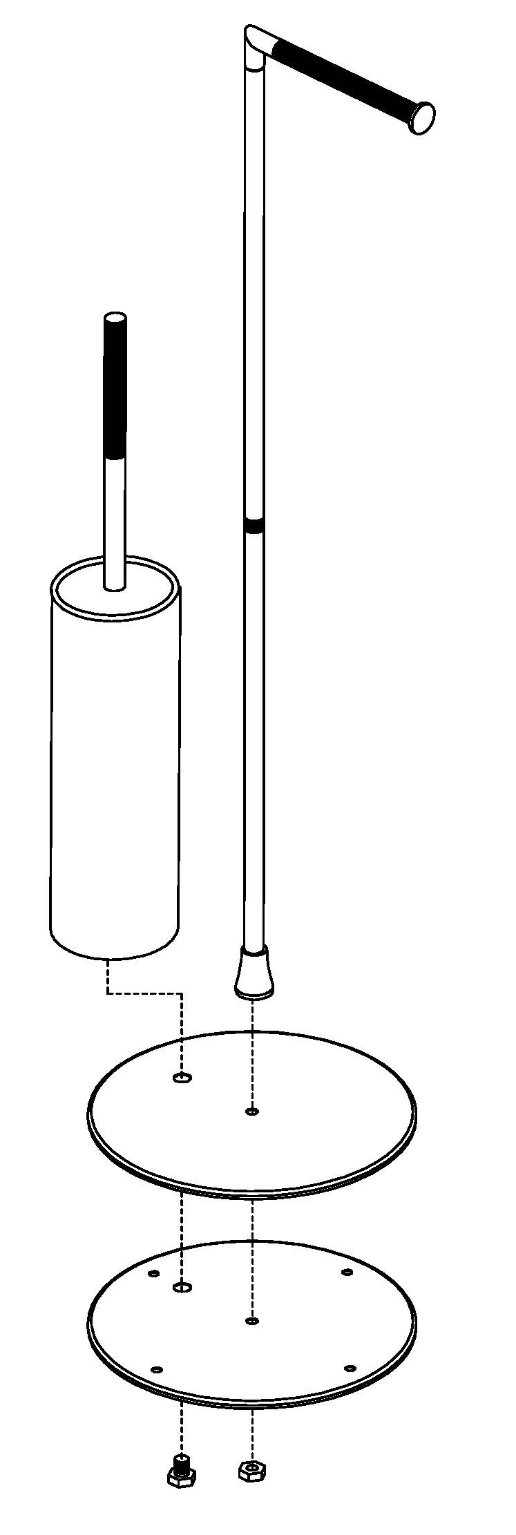 19537-Q Стойка напольный (ерш,б/держ.) ГРАФИТ  GANZER (4/1шт)