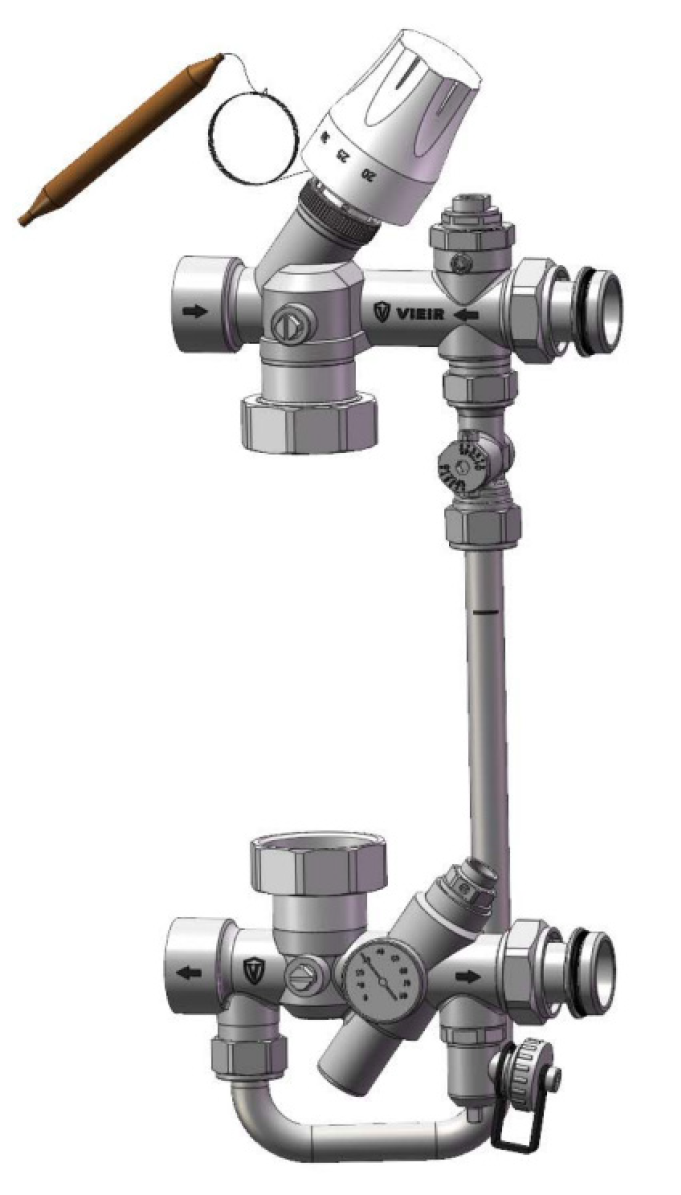 Насосно-смесительный узел для теплого пола ViEiR (4/1шт)