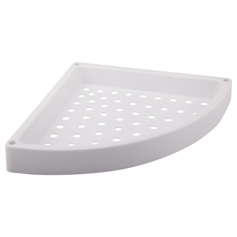 331-1 Полка угловая 1-ярусная (пластик, белый) РОТАТО  (20/1шт) Л/К