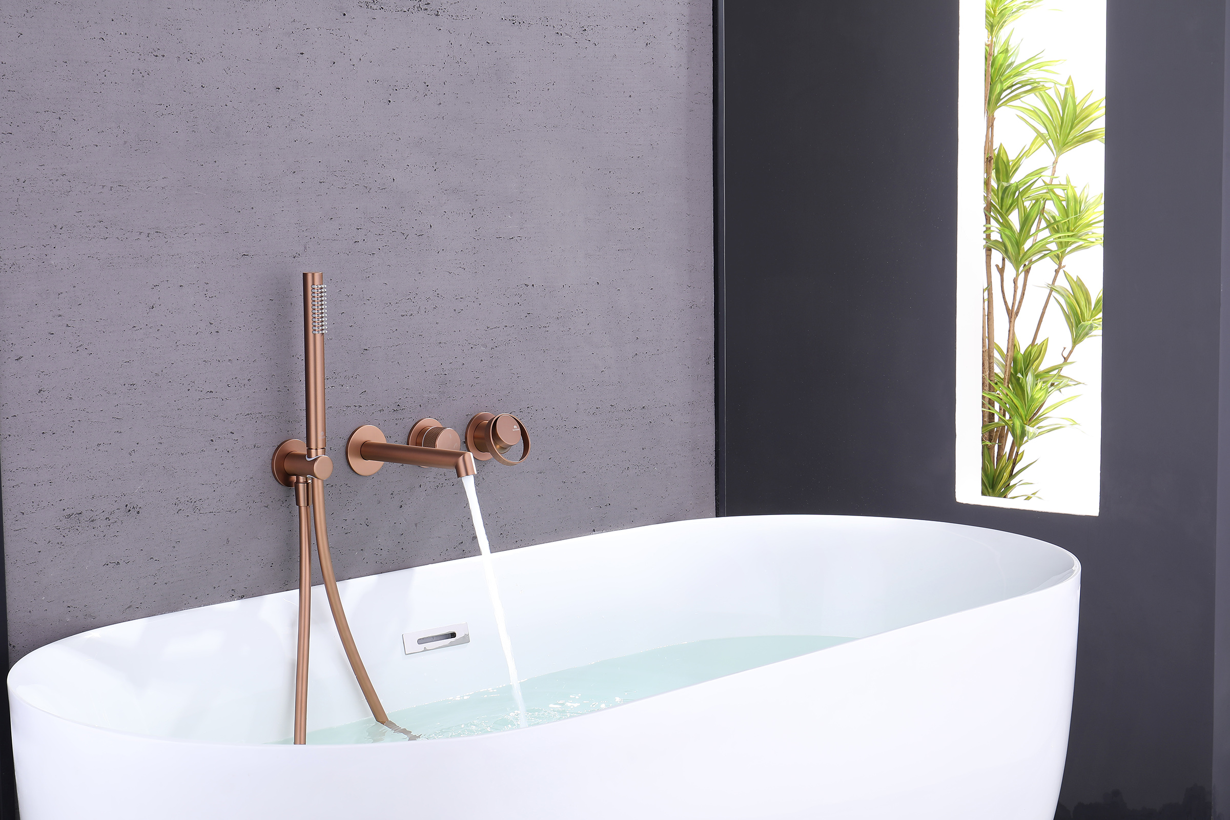 19134-R Встроенный смес. для ванны  (Роз. Золото) GANZER  (6/1шт)