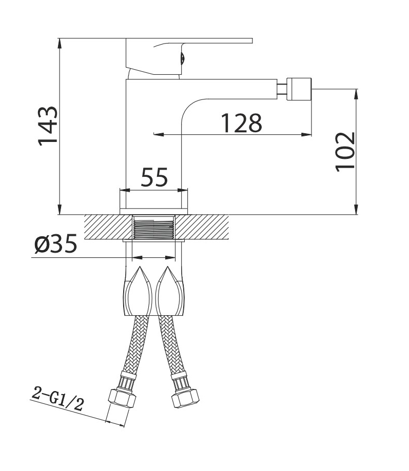 21051 Смеситель для биде "GANZER"  (10/1шт)  Л/К