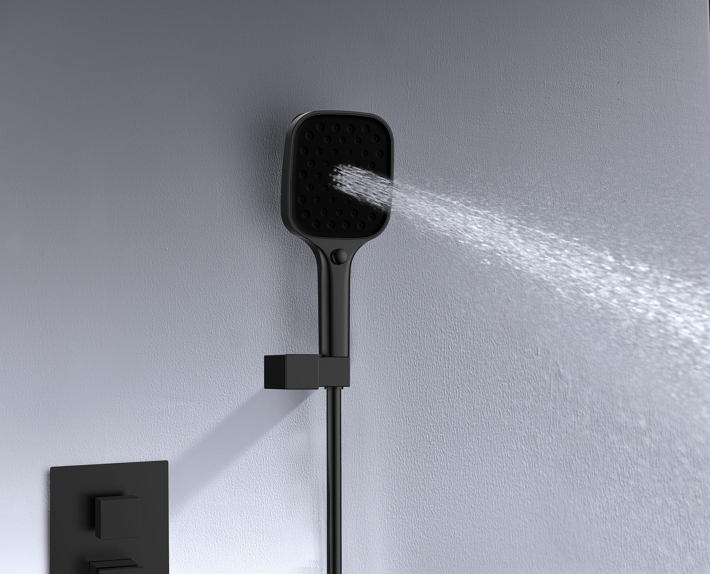 05165-C Смеситель встраиваемый для душа с 3-функ. (ЧЕРНЫЙ) GANZER (6/1шт)