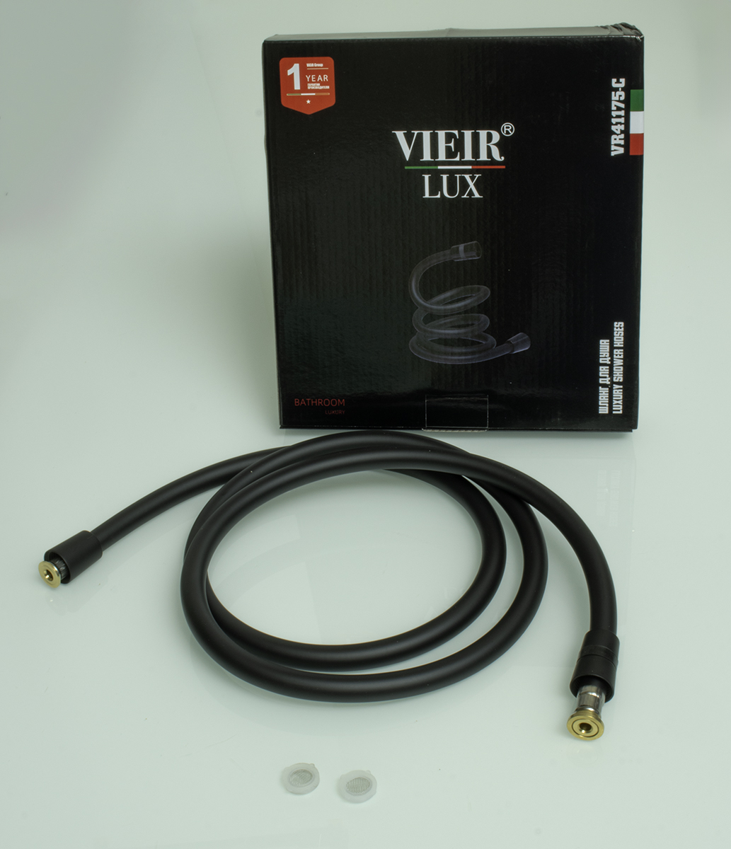 Шланг для душа 175см, СИЛ., 360° (ЧЕРНЫЙ) ViEiR  (50/1шт)