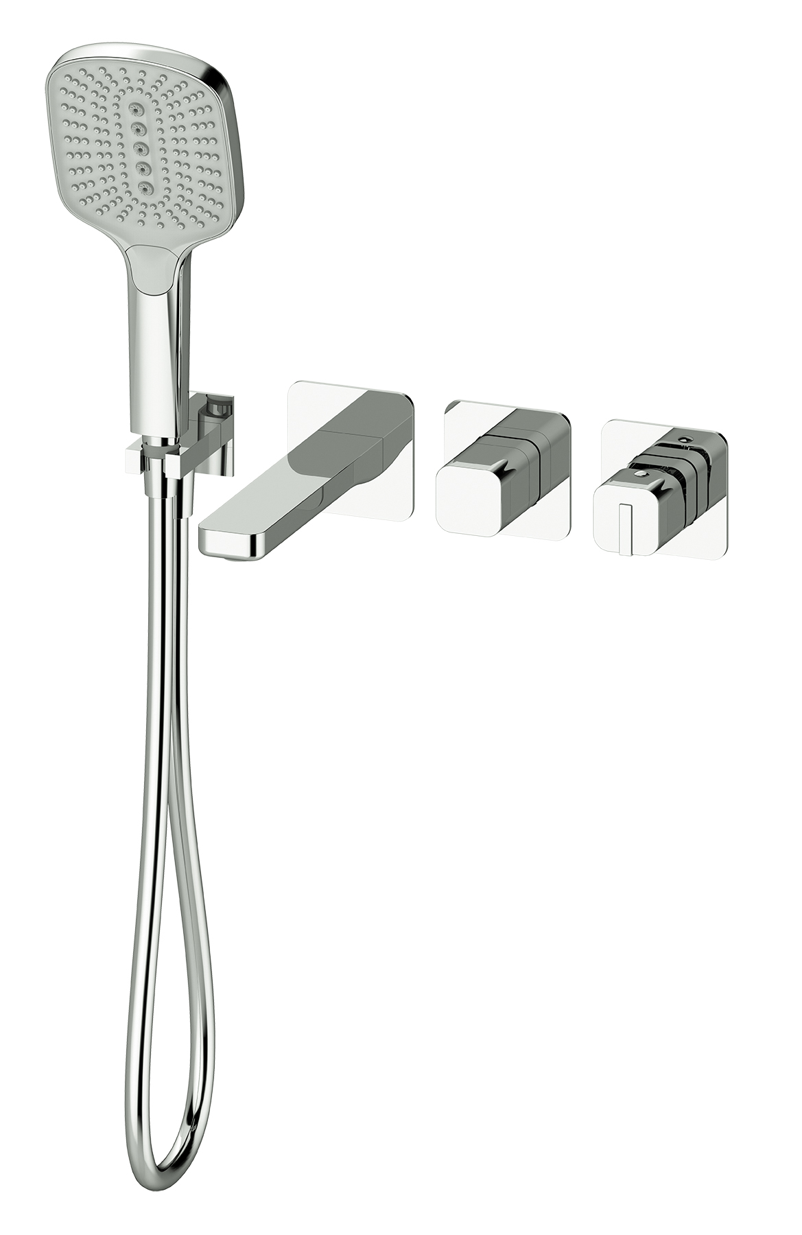 12134 Встроенный смес. для ванны  (ХРОМ) GANZER  (6/1шт)