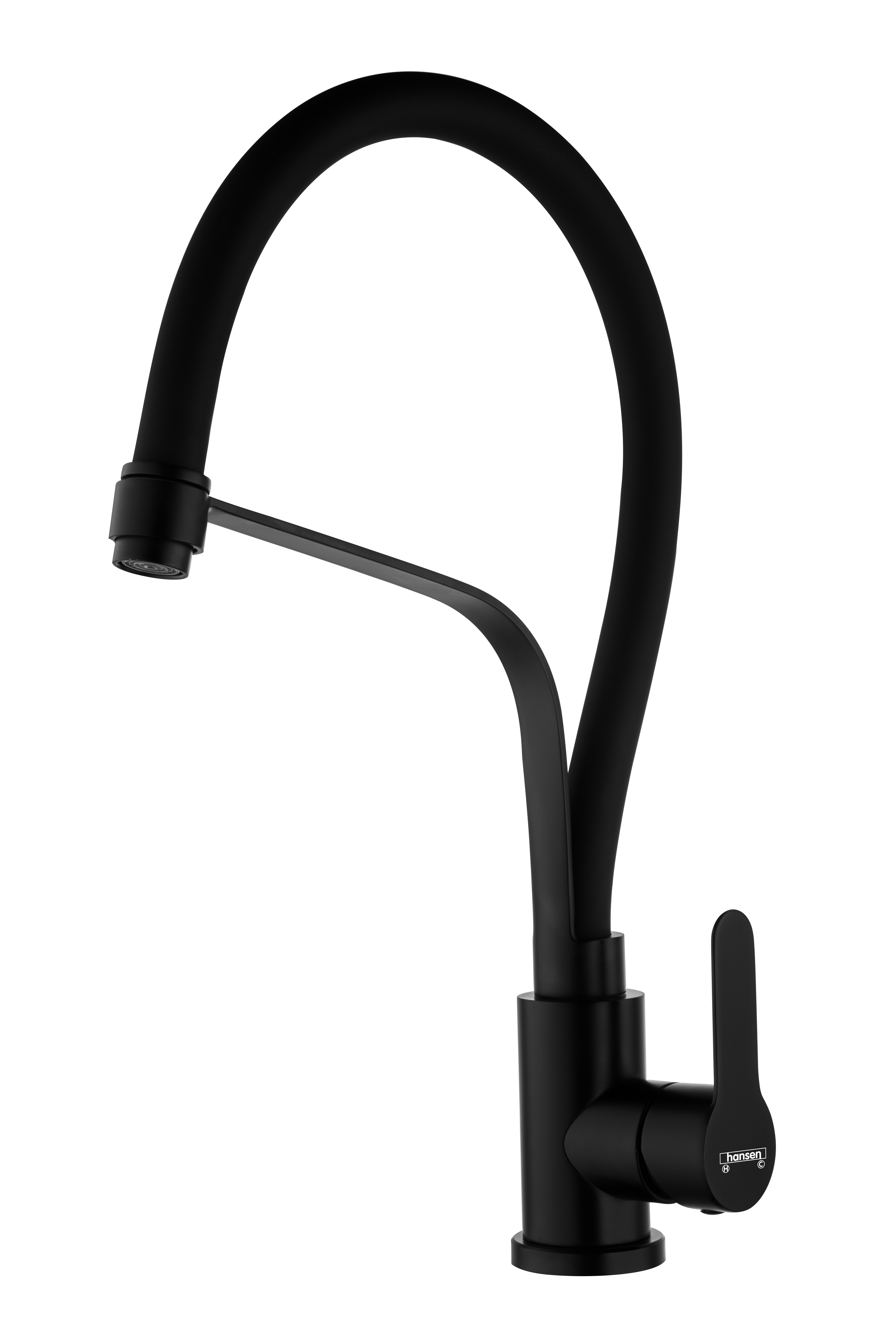 54043-CC Смес. из НЕРЖ. для кух. (ЧЕРНЫЙ с гиб. чер. изл.) HANSEN  (20/1шт)