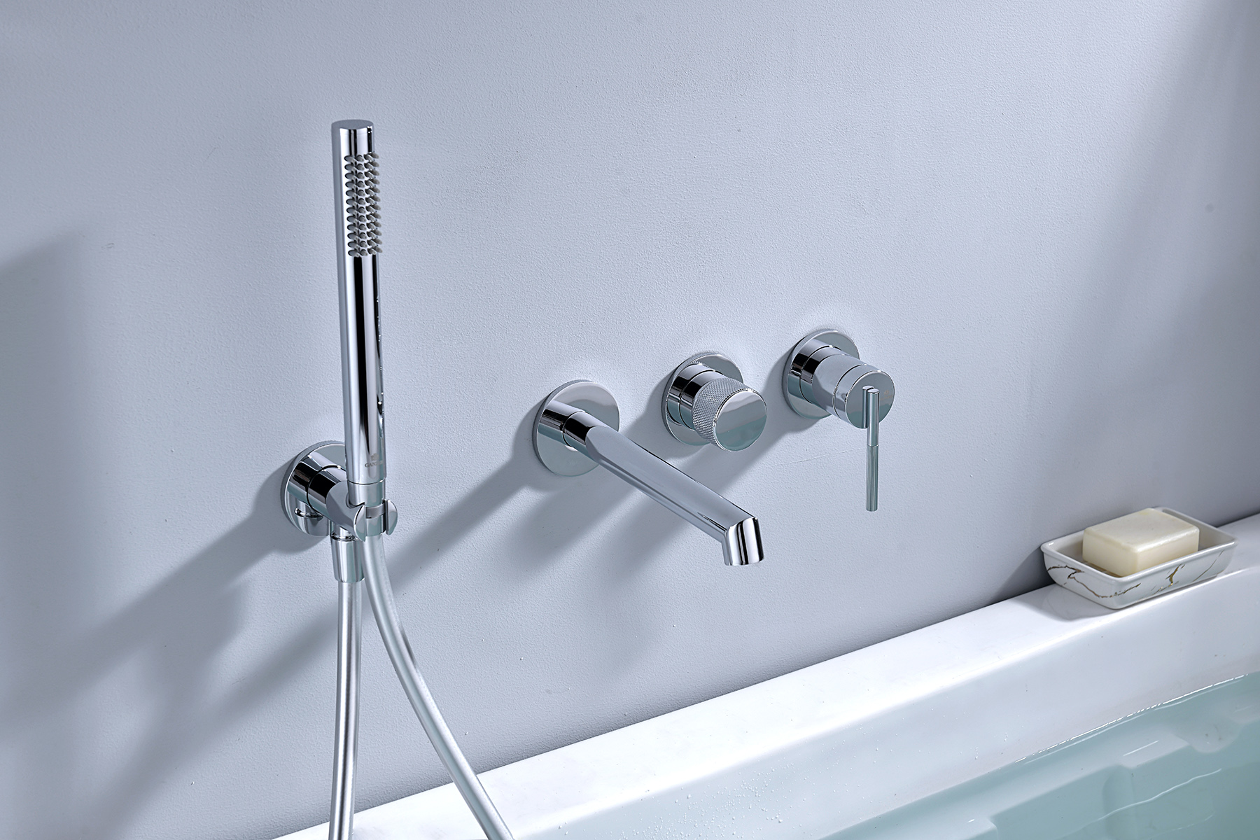 19134 Встроенный смес. для ванны  (ХРОМ) GANZER  (6/1шт)