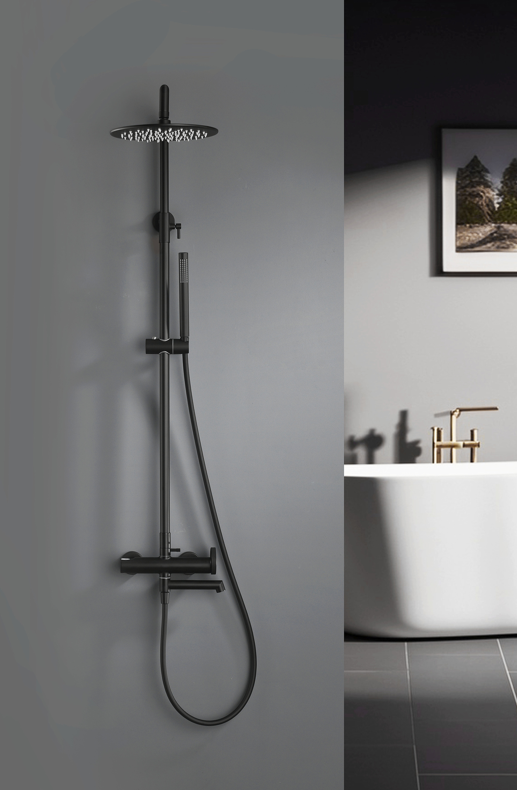 19162-C Душевая система (ЧЕРНЫЙ) GANZER (5/1шт)