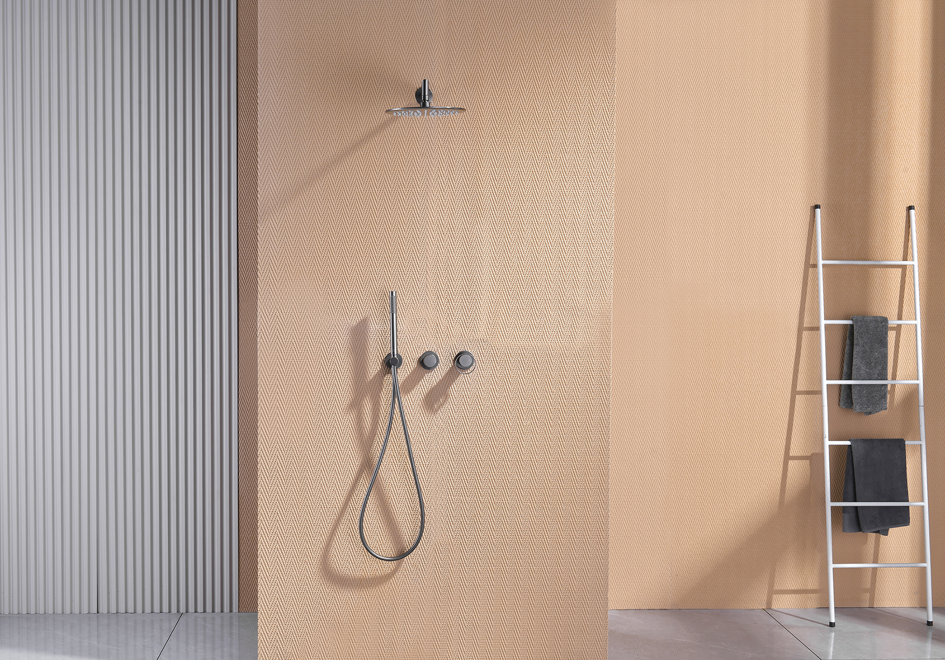 19164-Q Встроенный смес для душа с 2-функ. (ГРАФИТ) GANZER  (6/1шт)