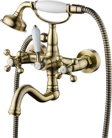 09135-D Смеситель 2-ух руч. для ванны БРОНЗ GANZER  (6/1шт)