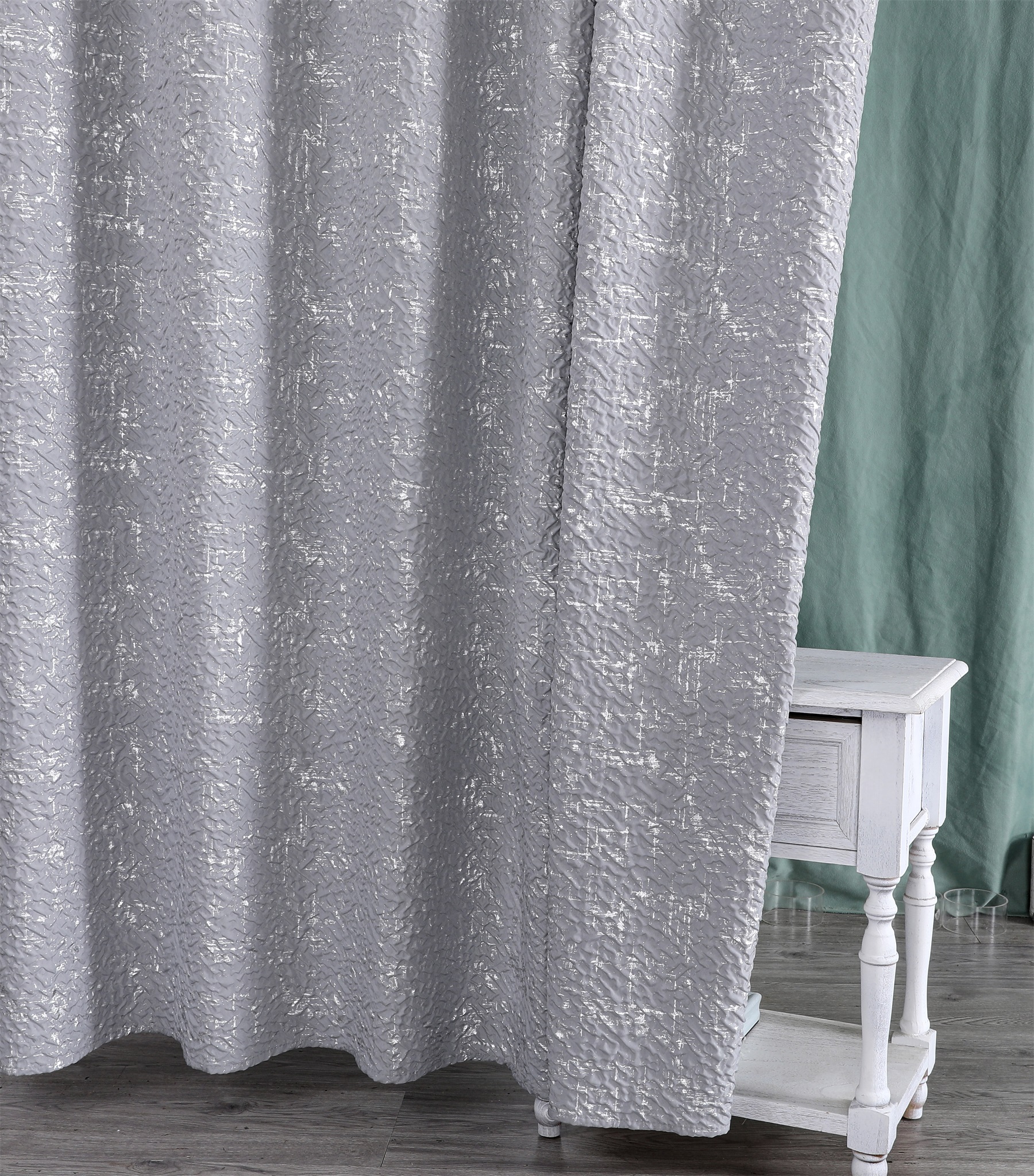 Штора для ванной комнаты (ДВУХСЛОЙНАЯ) 180*200 (серый) GANZER  (20/1шт)