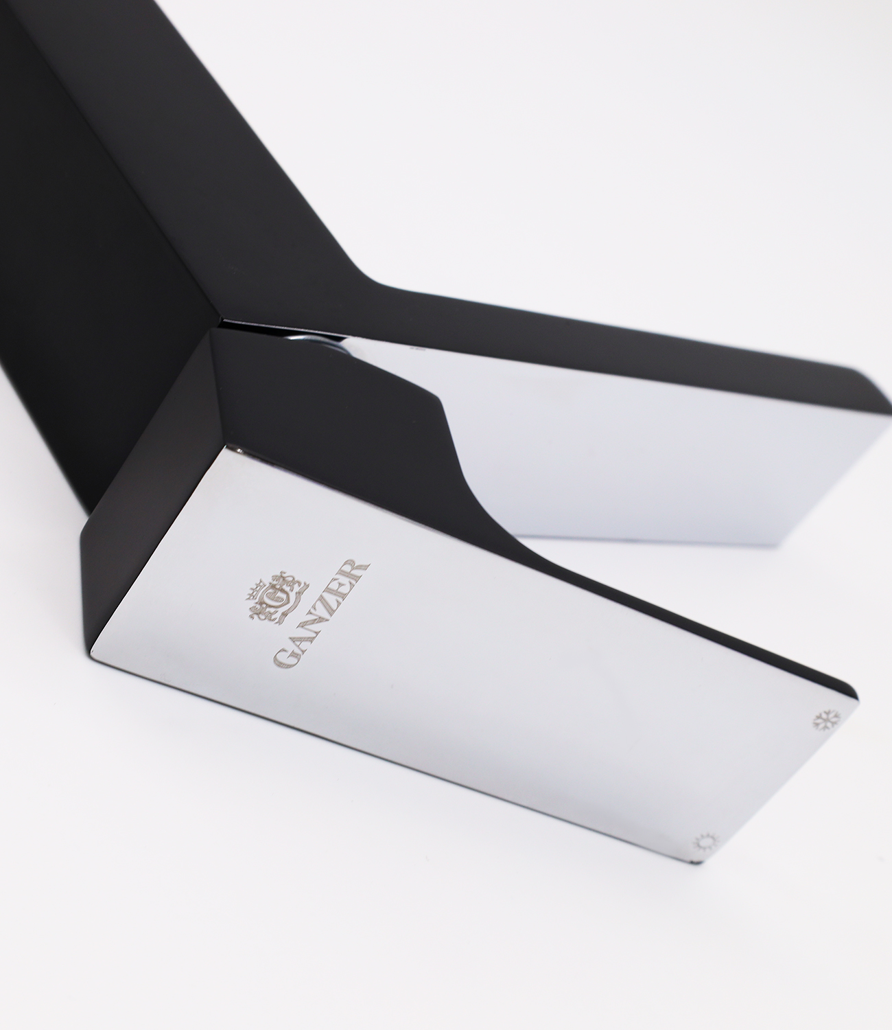 28012-C Смес. для умыв. (ВЫСОКИЙ хром+черный) "GANZER"  (10/1шт) Л/К