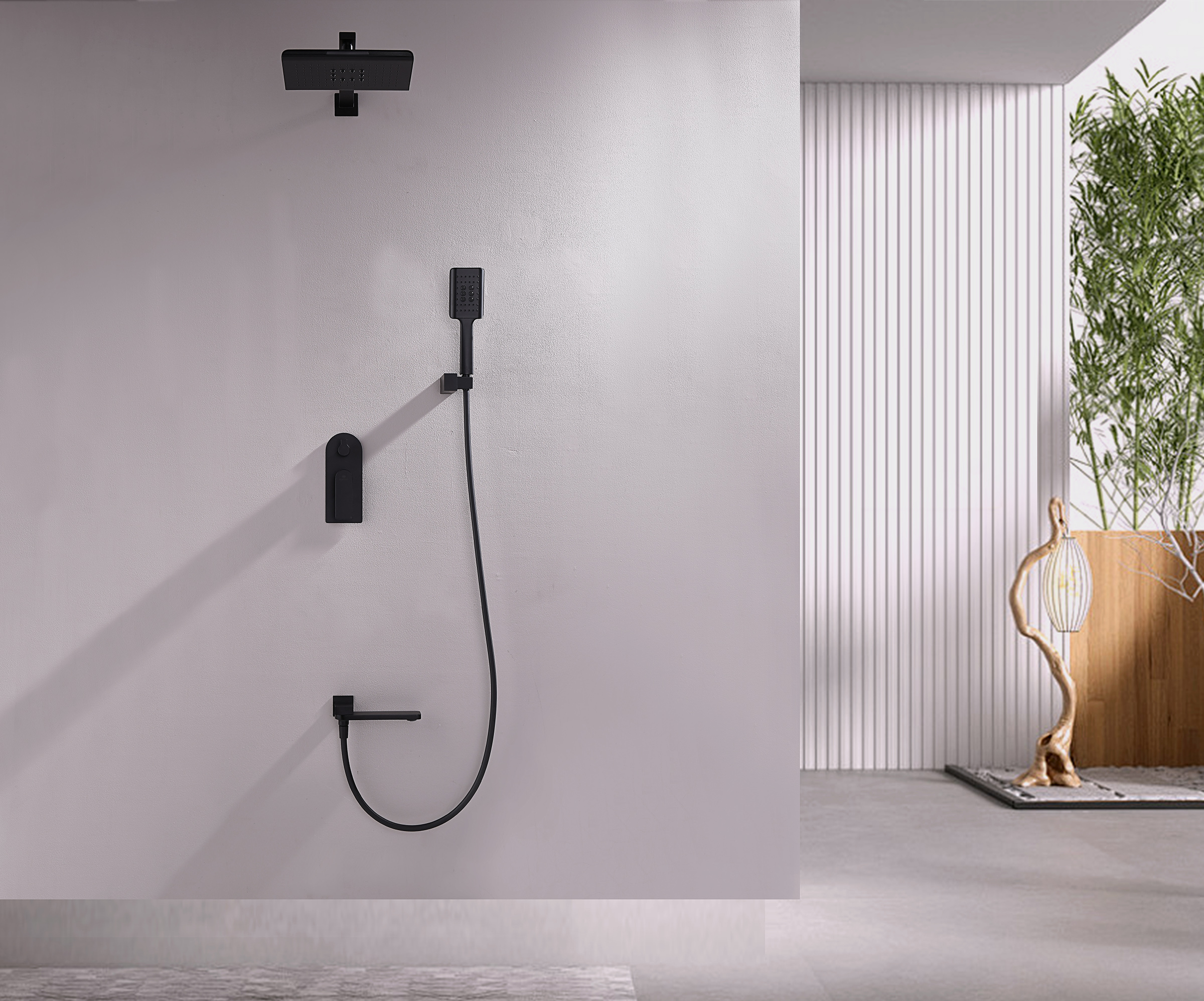 07165-C Смеситель встраиваемый для душа с 3-функ. (ЧЕРНЫЙ) GANZER (6/1шт)