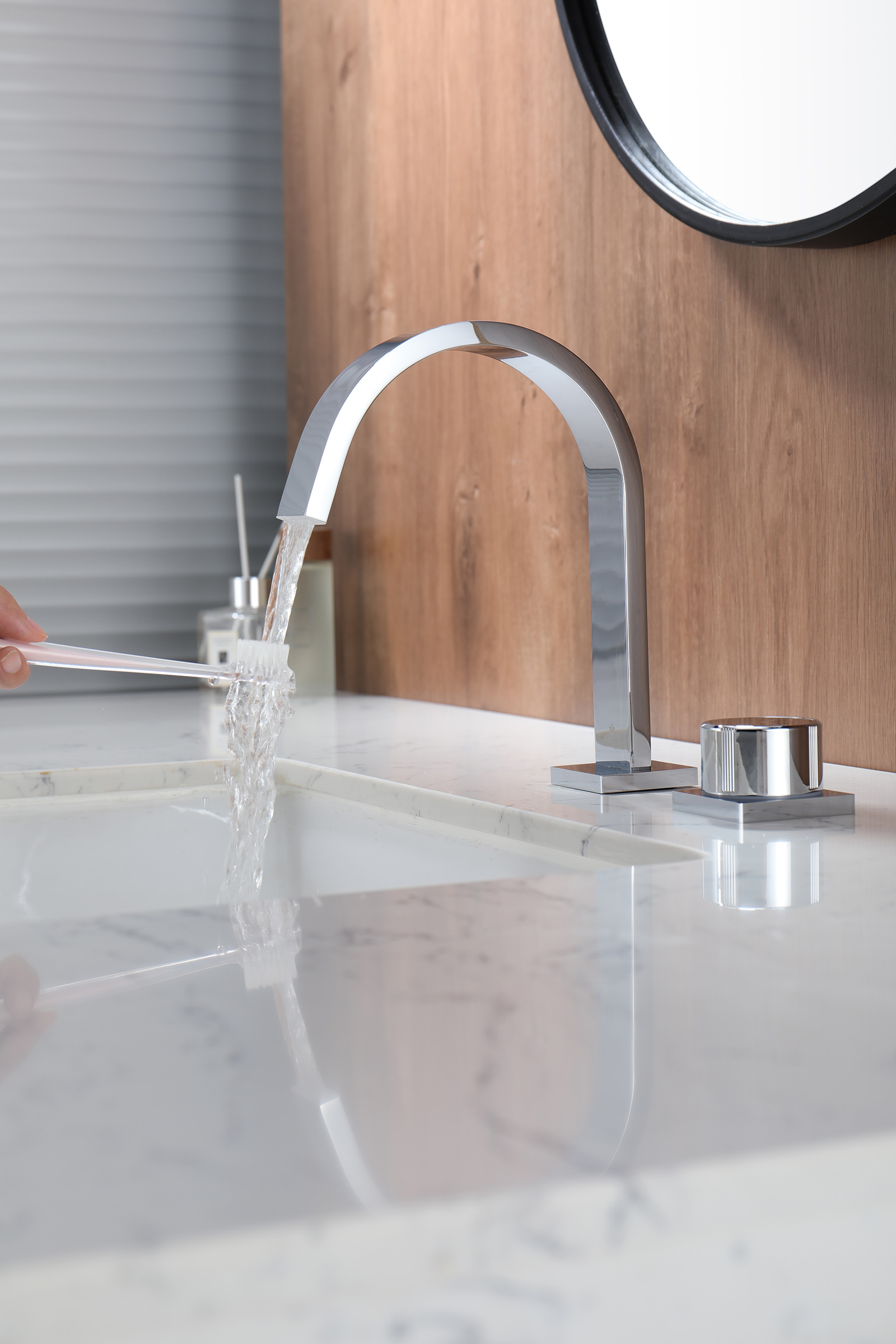 01111 Смеситель на борт раковины (2-отв,ХРОМ)  GANZER (10/1шт)