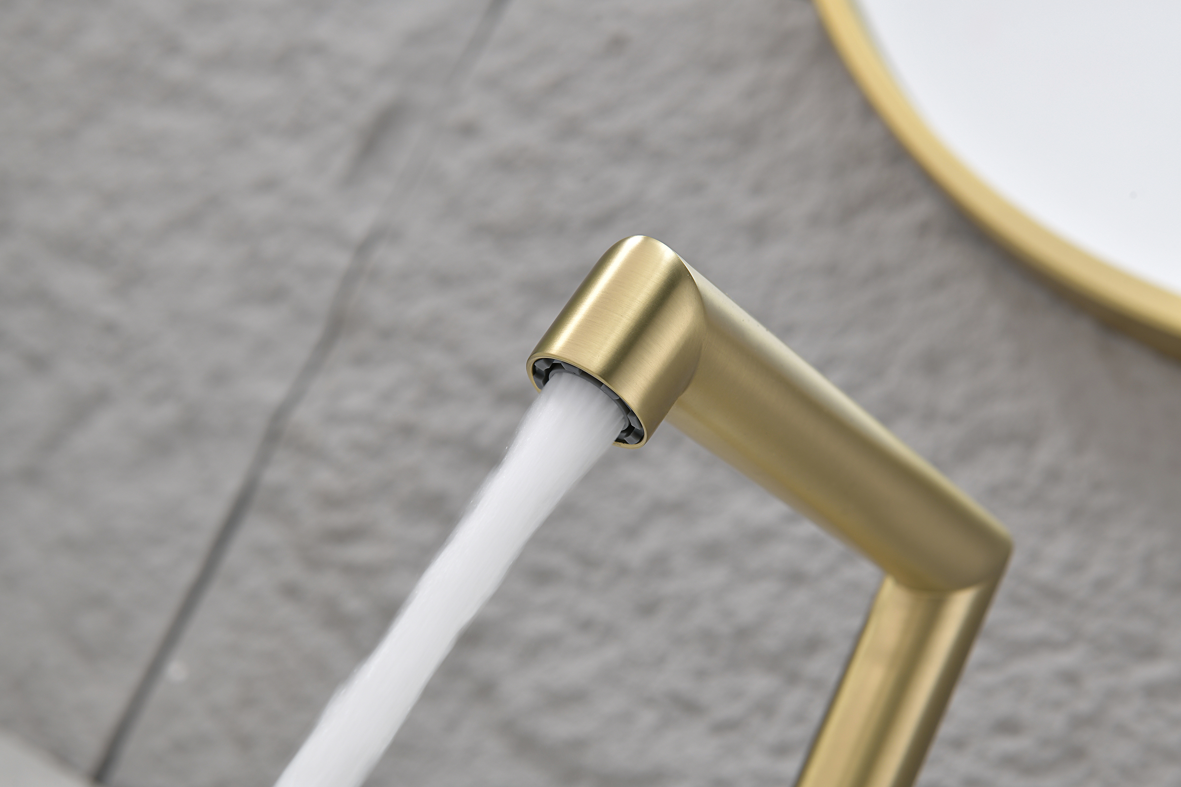 19114-S Смеситель на борт раковины (2-отв,Мат. Золото)  GANZER (10/1шт)