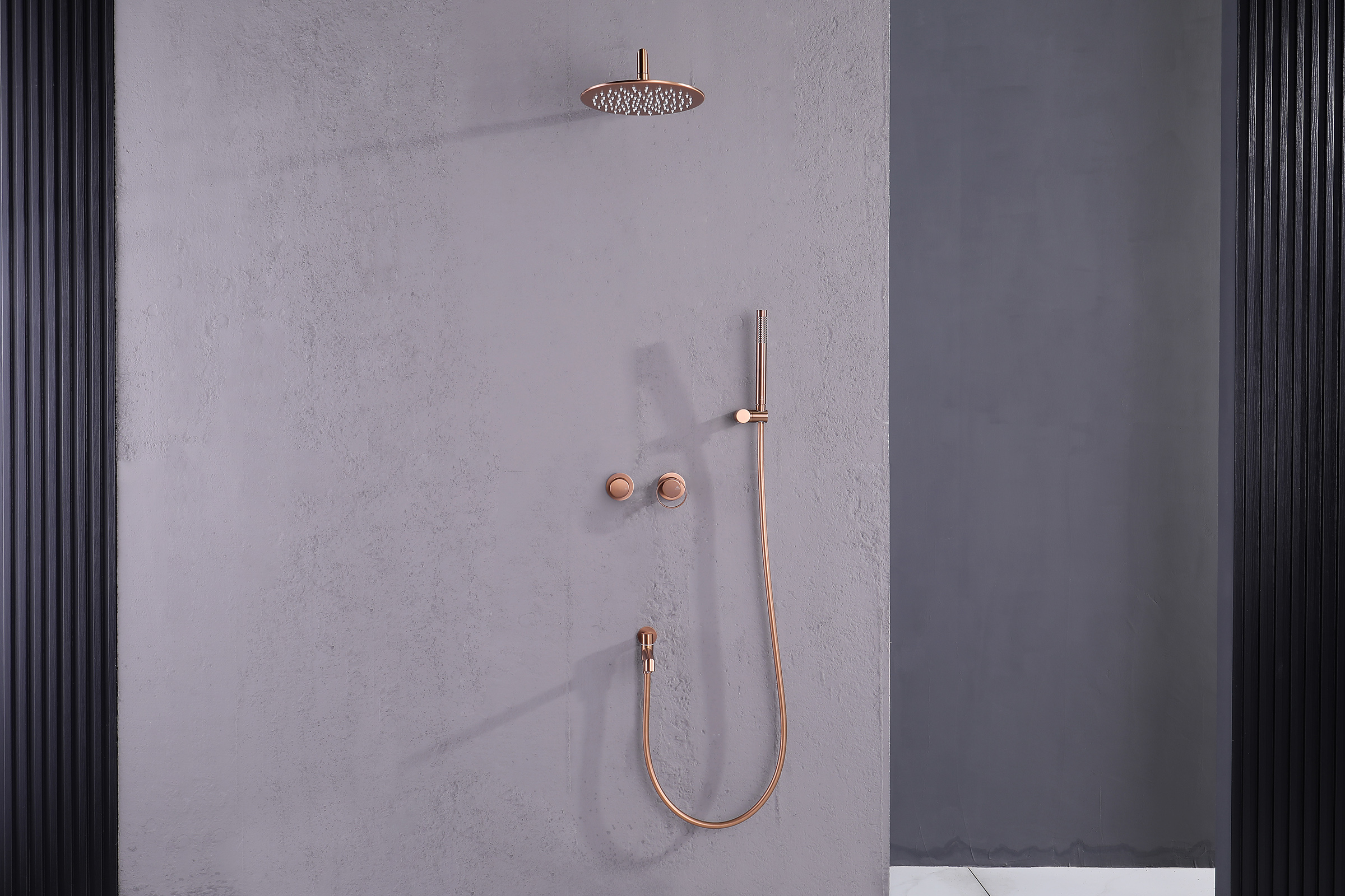 19165-R Смеситель встраиваемый для душа с 3-функ. (Роз. Золото) GANZER (6/1шт)