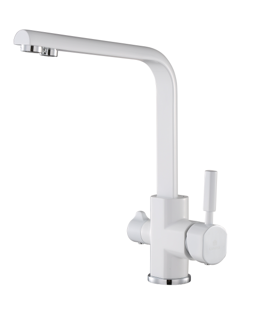 16034-F Смеситель (БЕЛЫЙ) с фильтром "GANZER" (10/1шт)  Л/К