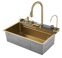 Мойка многофункциональная НЕРЖ (75х46мм) МАТ. ЗОЛОТО  САВОЛ.
