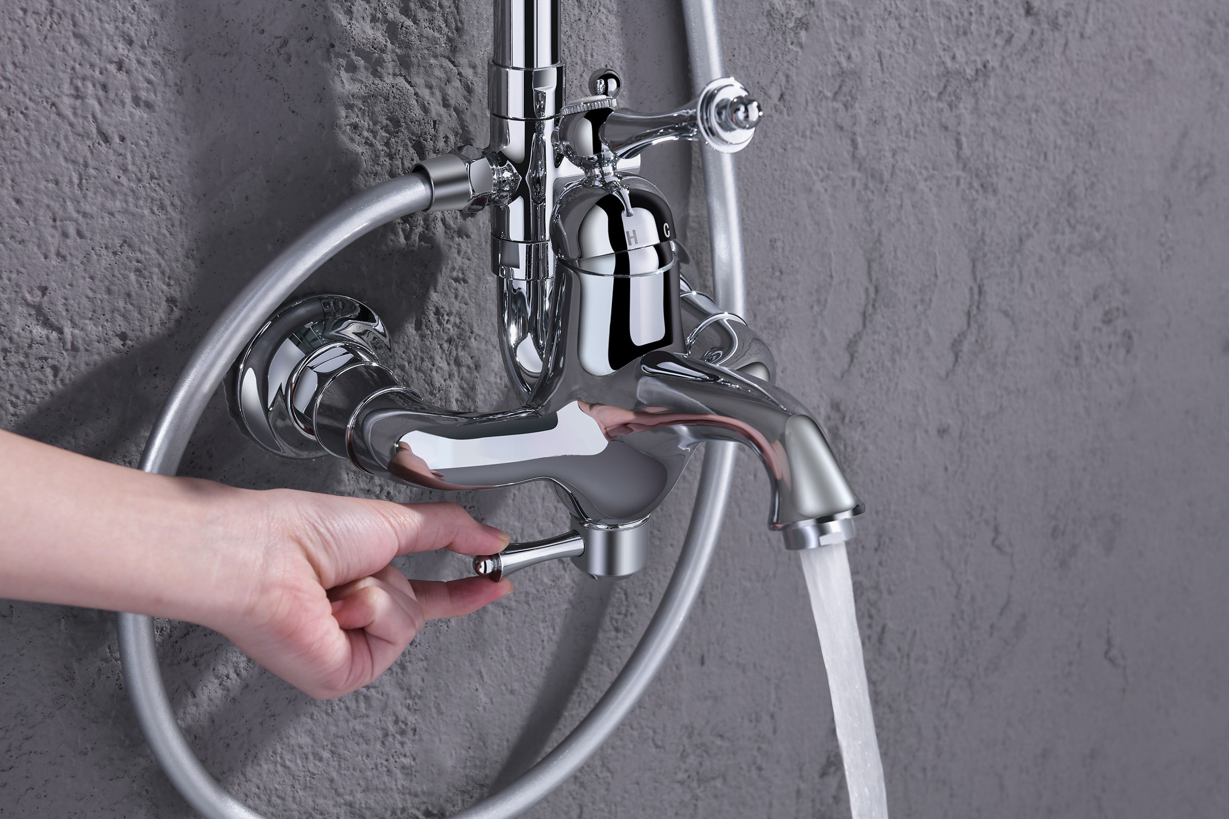 77061 Душевой релинг (ХРОМ)   "GANZER"  (4/1шт)