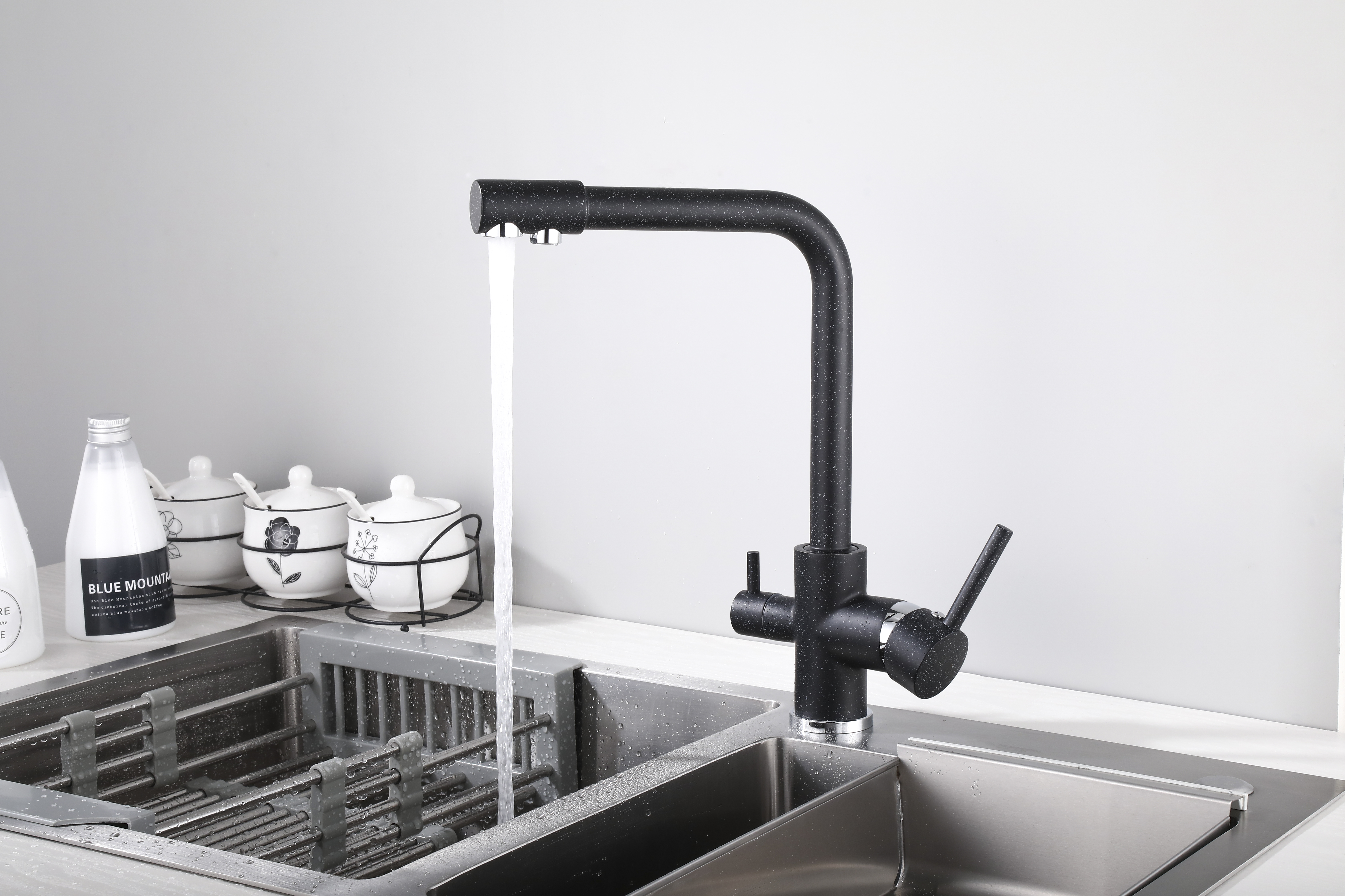 15081-C Смеситель  под. фильт (ЧЕРНЫЙ) HANSEN  (10/1шт)