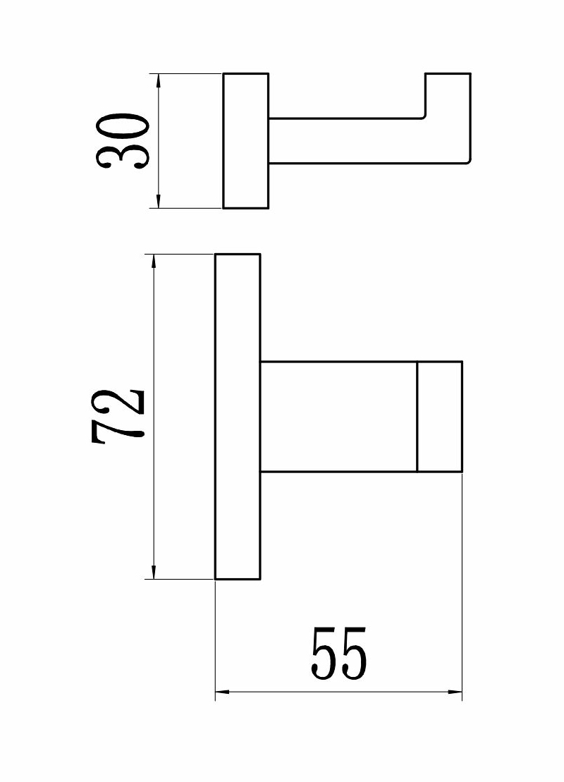 88051-S Крючок одинарный (Мат. Золото)  GANZER  (20/1шт)