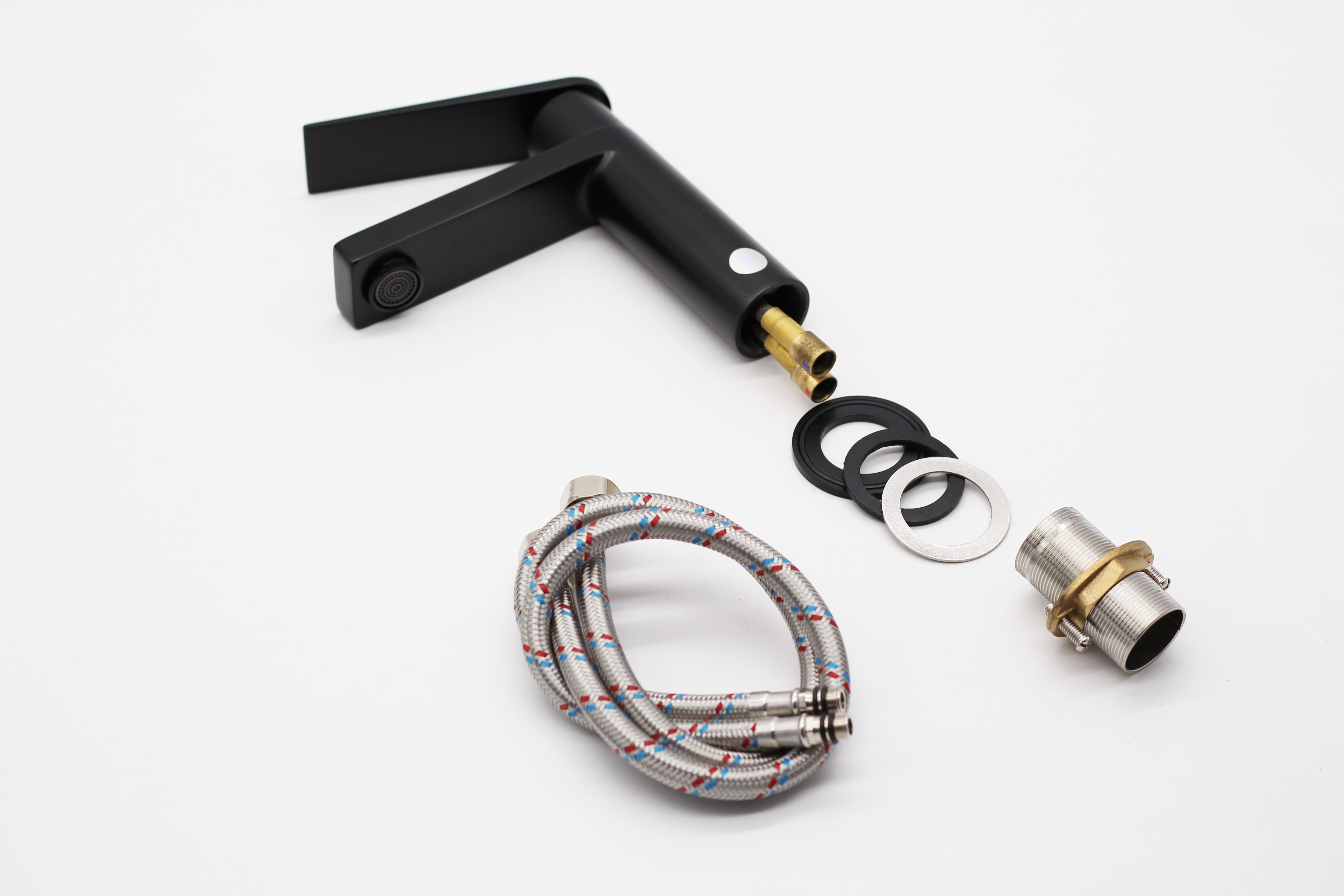 07011-C Смеситель для умывальника (ЧЕРНЫЙ) "GANZER"  (10/1шт)  Л/К