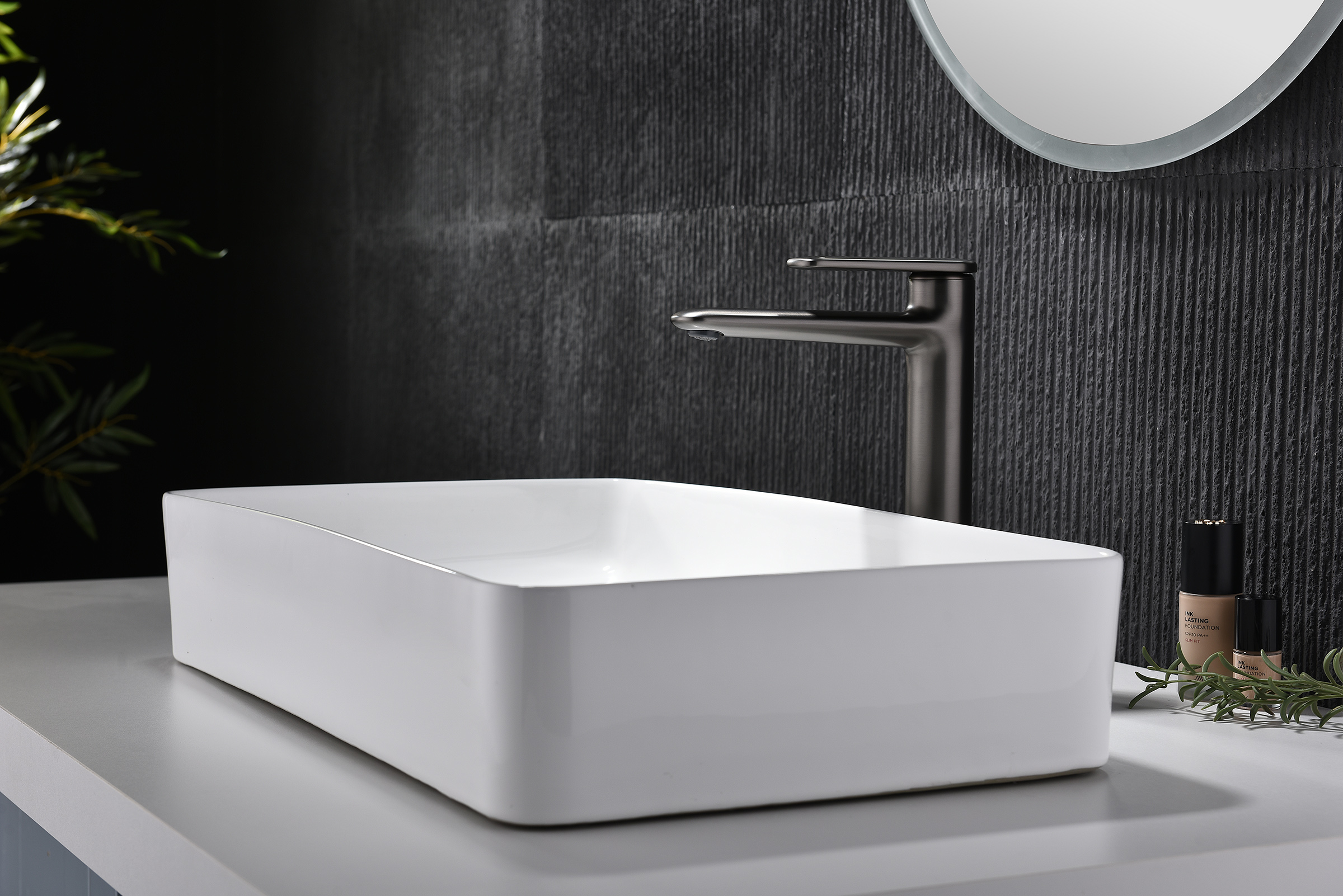 02112-Q Смеситель од. для раковины-чаши (ГРАФИТ) GANZER (10/1шт)