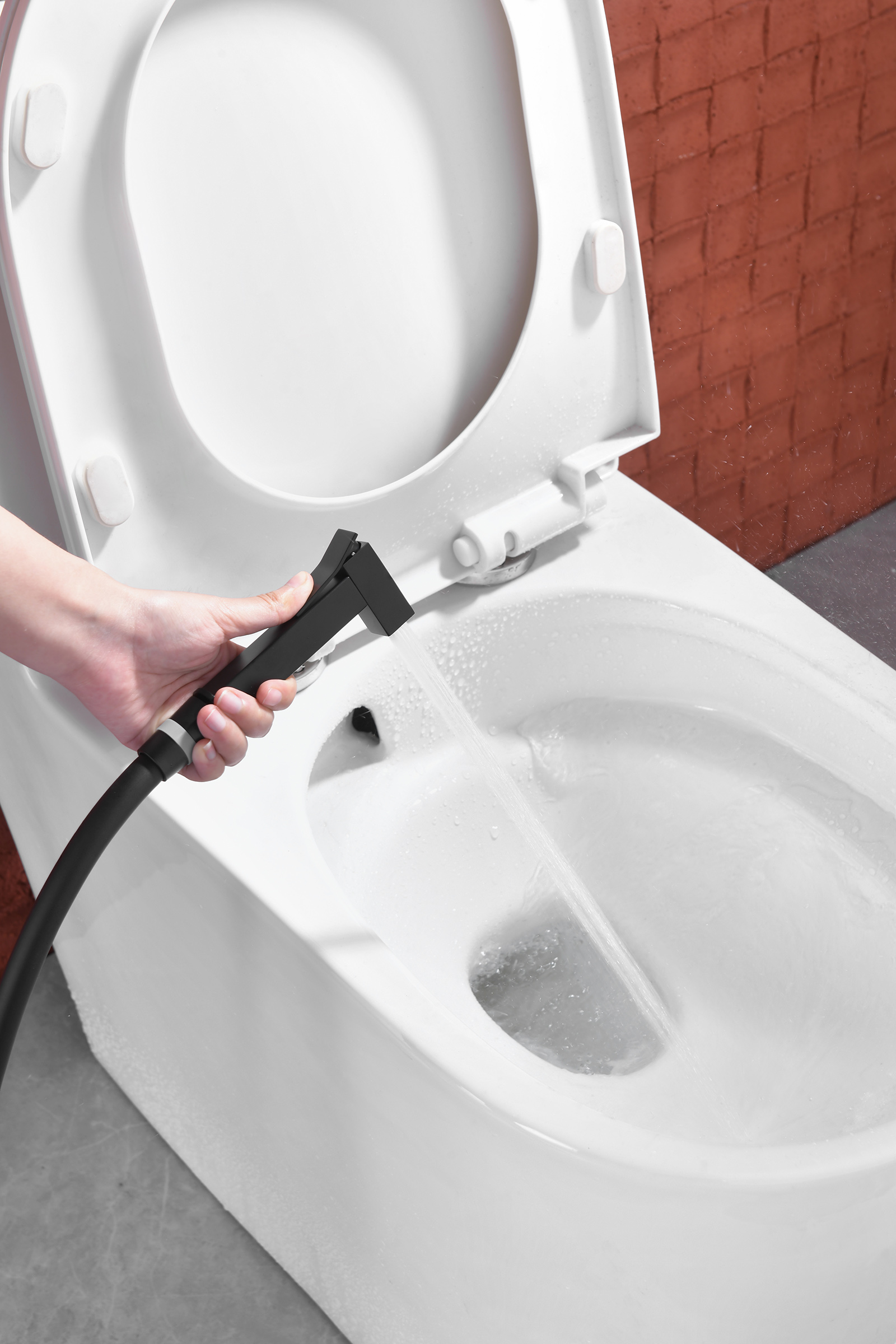 44157-C Смеситель встраиваемый с ГИГ. душем (ЧЕРНЫЙ) GANZER (10/1шт)