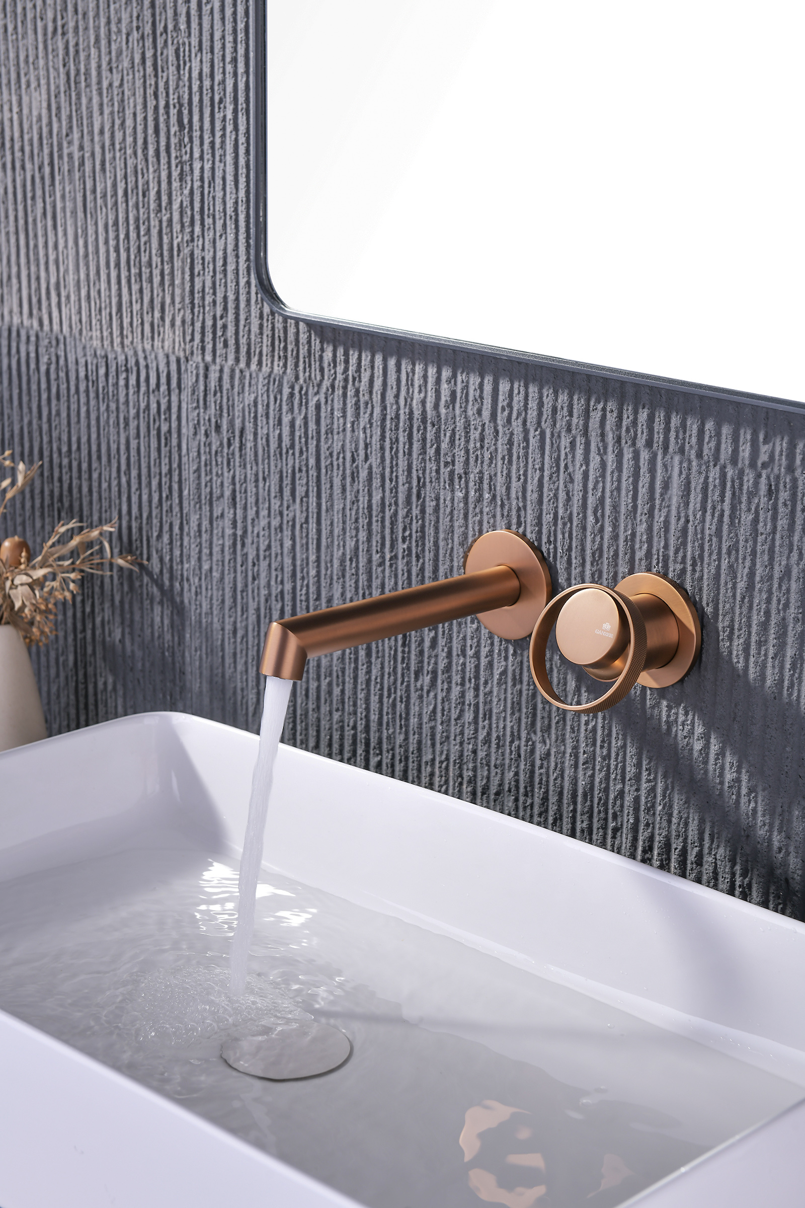 19144-R Встроенный смес для рак. (Роз. Золото) GANZER  (10/1шт)