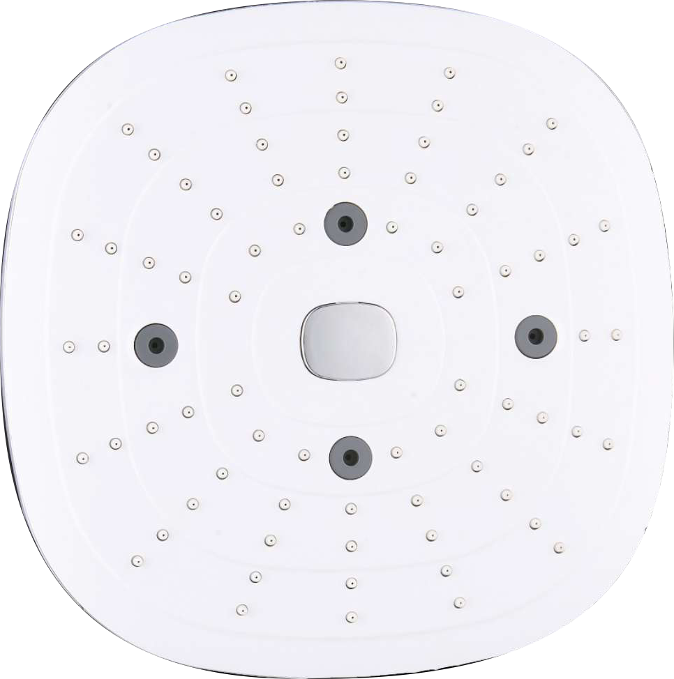 4122(HP) Лейка троп. белый 24*24см  (3-функций,кн) HANSEN (40/1шт)