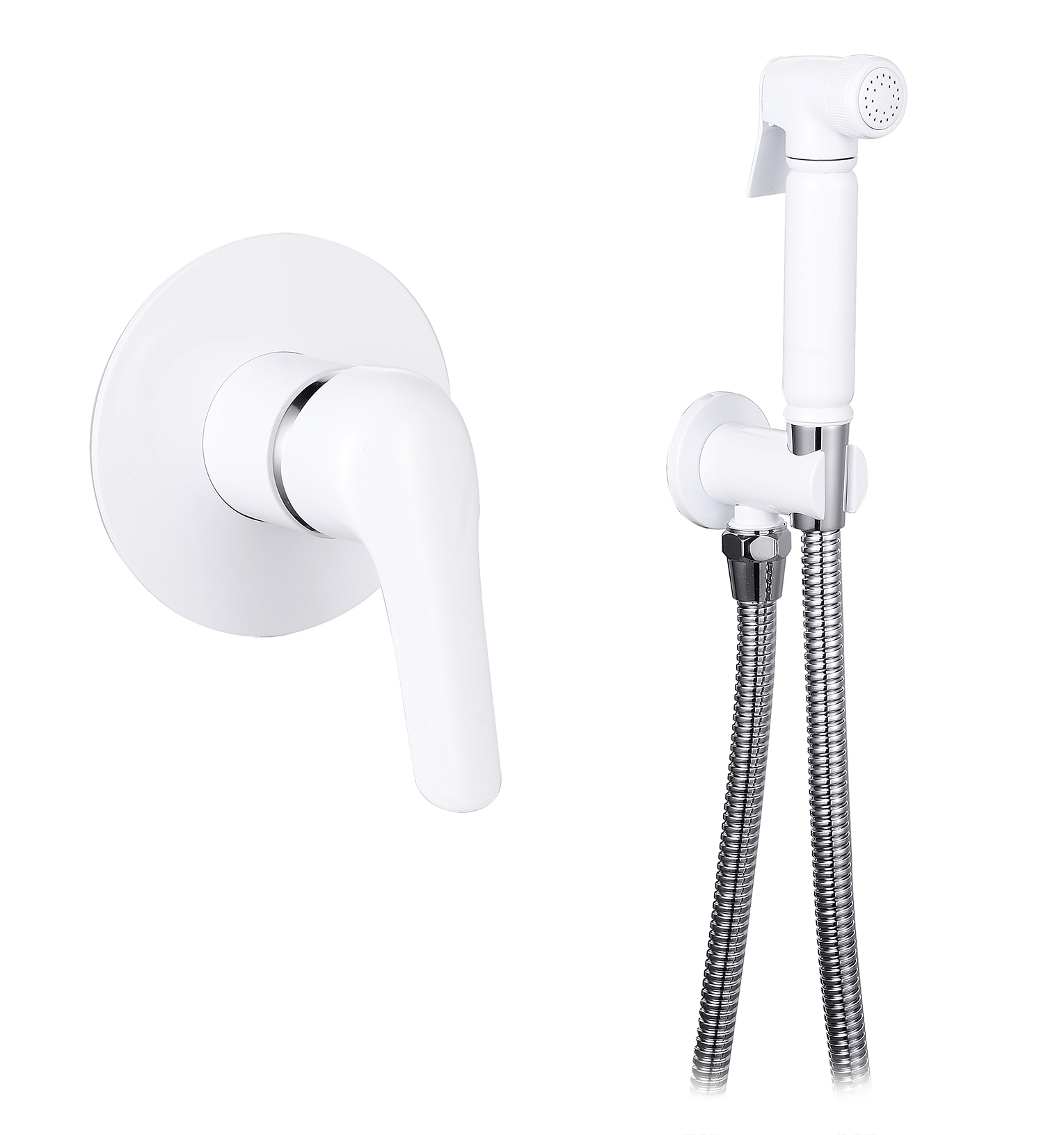 24056-F Комплект скрыт. монтажа (БЕЛЫЙ) КРУГЛЫЙ "GANZER"  (10/1шт)  Л/К