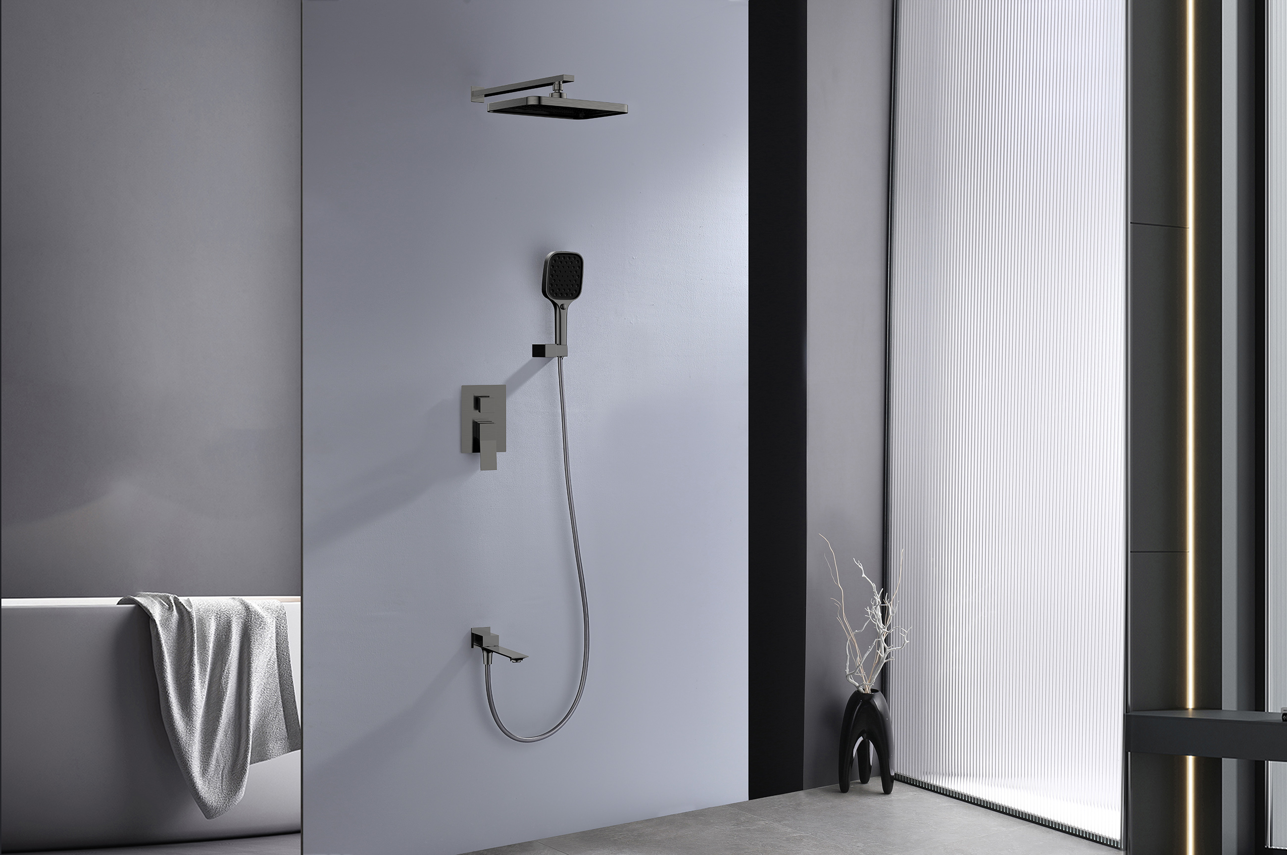 05165-Q Смеситель встраиваемый для душа с 3-функ. (ГРАФИТ) GANZER (6/1шт)