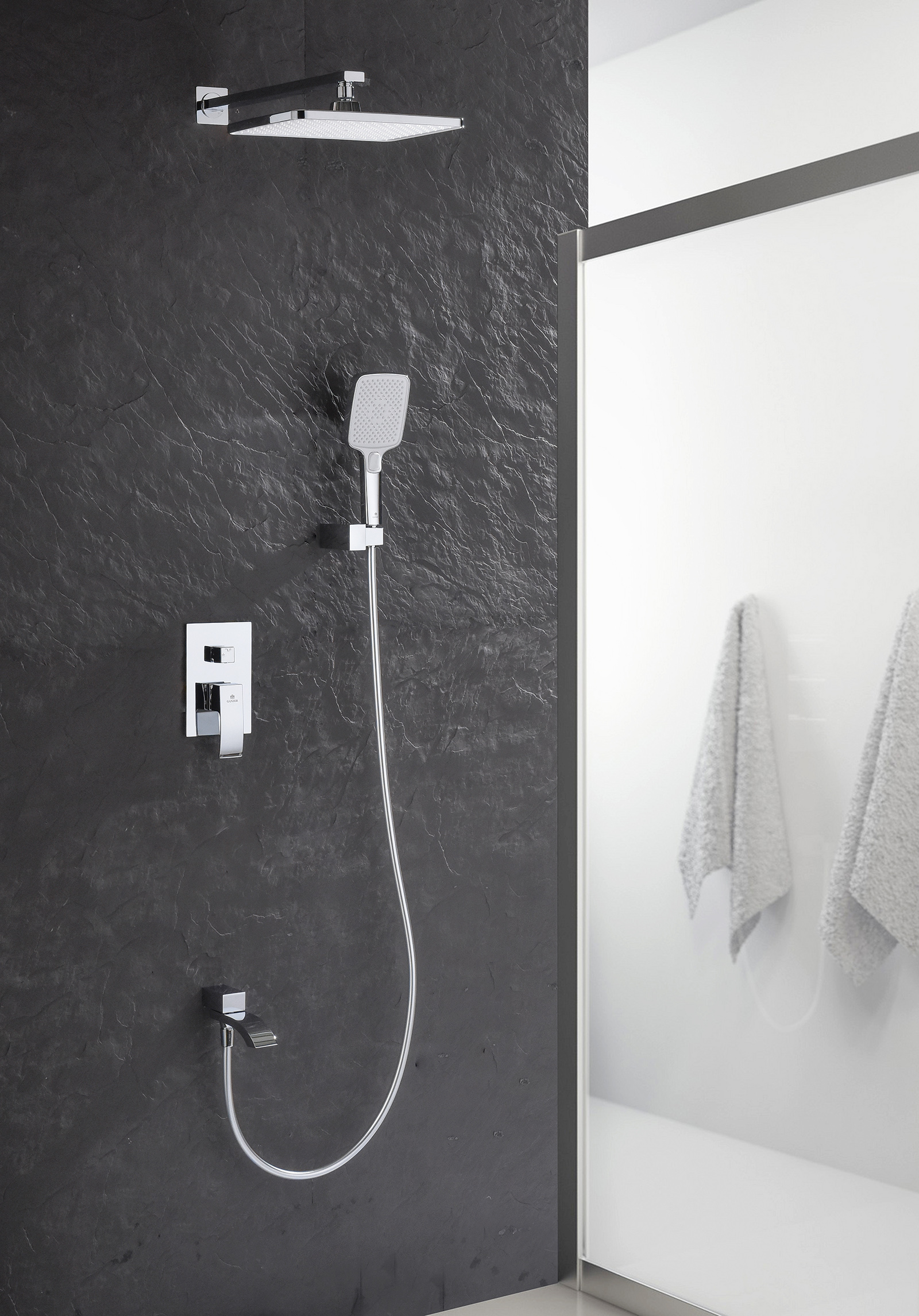 44165 Смеситель встраиваемый для душа с 3-функ. (ХРОМ) GANZER (6/1шт)