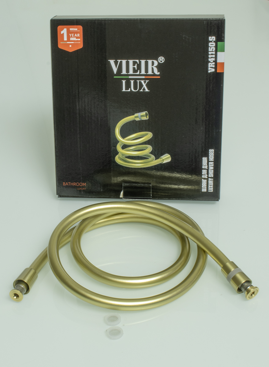 Шланг для душа 175см, СИЛ., 360° (МАТ. ЗОЛОТО) ViEiR  (50/1шт)