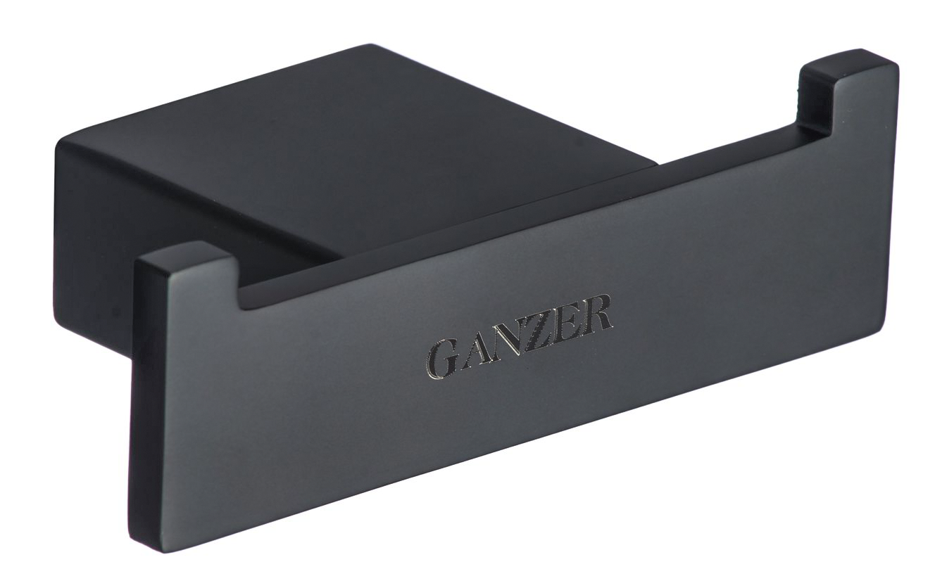 88152-C Двойной настенный крючок (ЧЕРНЫЙ) GANZER  (20/1шт)