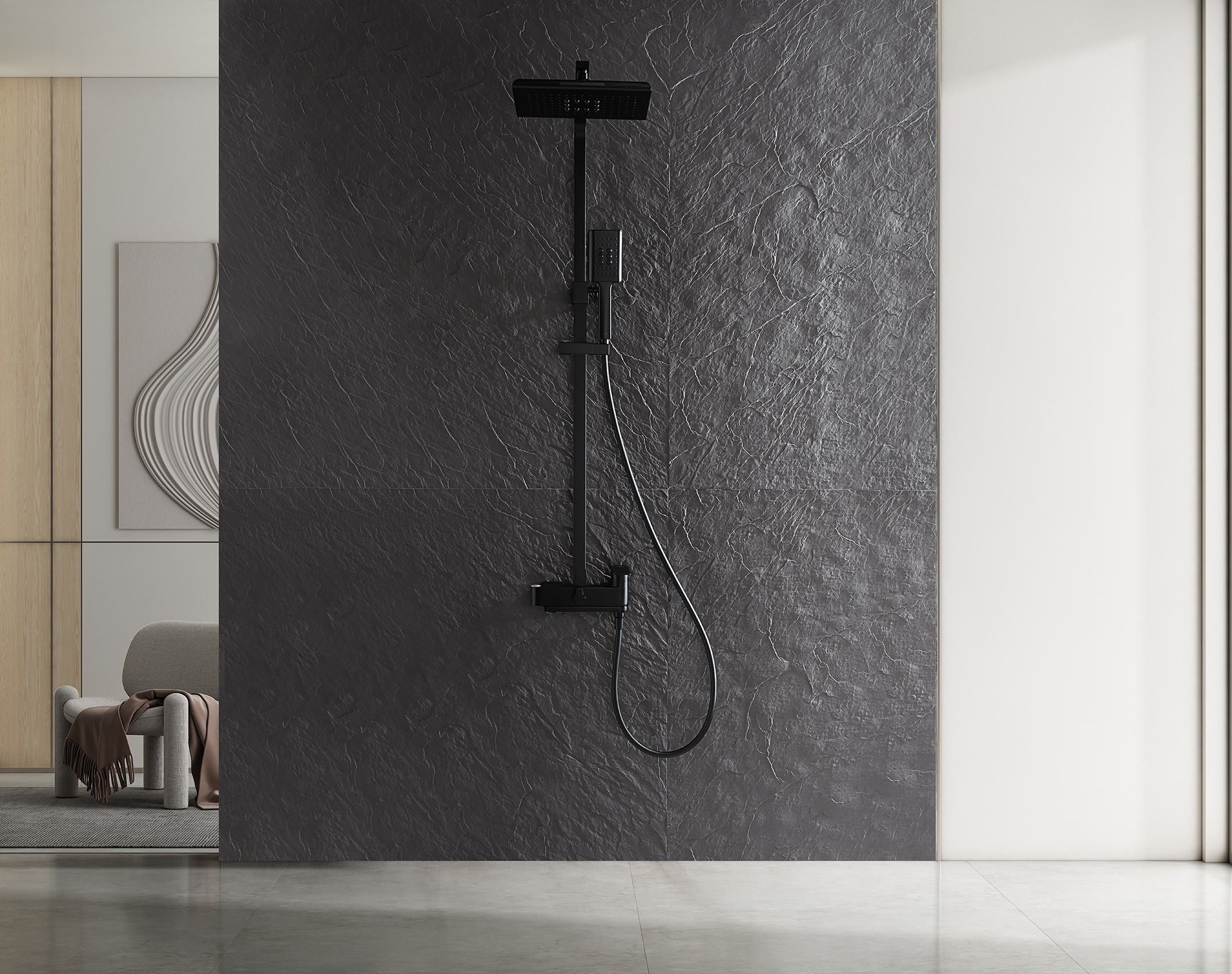 07162-C Душевая система (ЧЕРНЫЙ) GANZER (5/1шт)