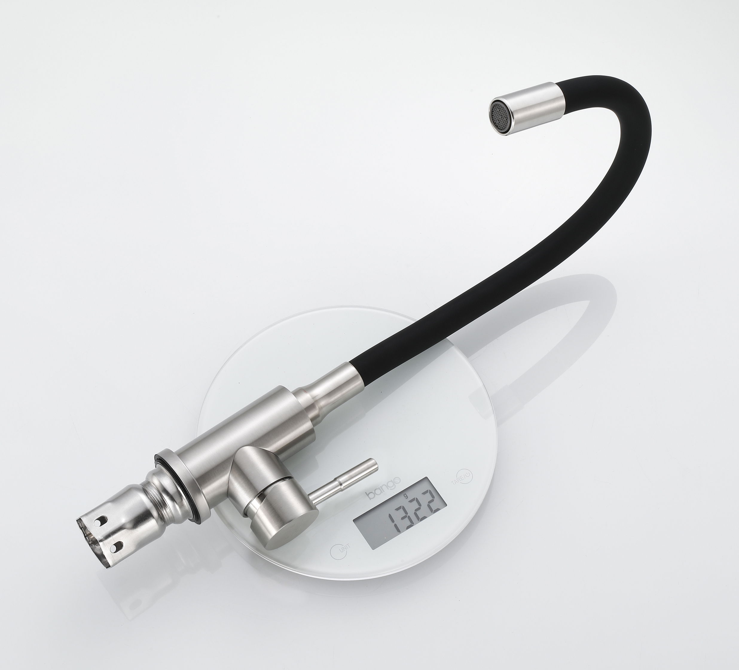 59304-GC Смес. из НЕРЖ. для кух. (САТИН с гиб. чер. изл.) HANSEN  (20/1шт)