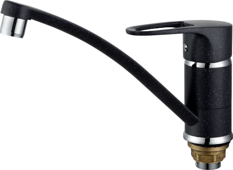 10022-C Смеситель (ЧЕРНЫЙ) для кухни "GANZER" Л/К