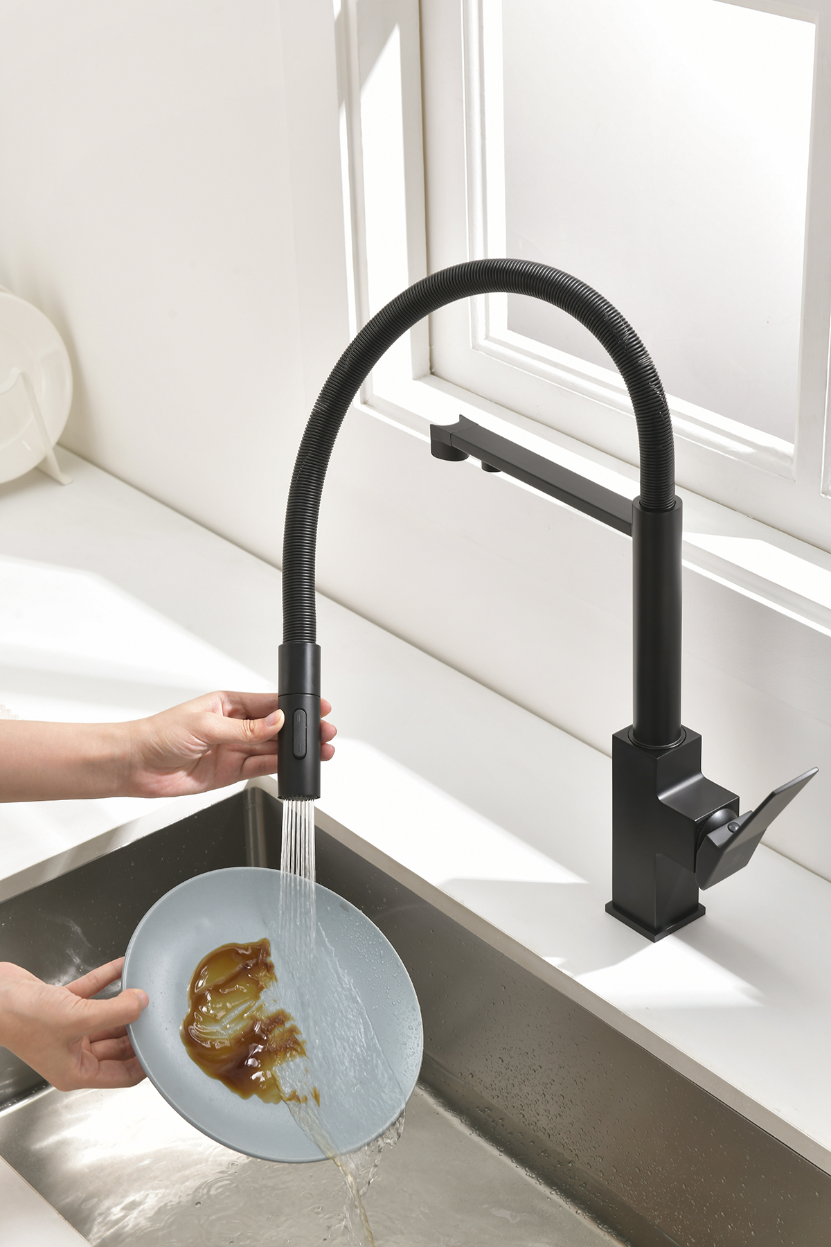 05126-C Смес. для кухни с гиб МАГ. изл. и под. фильт. (ЧЕРНЫЙ) GANZER (10/1шт)