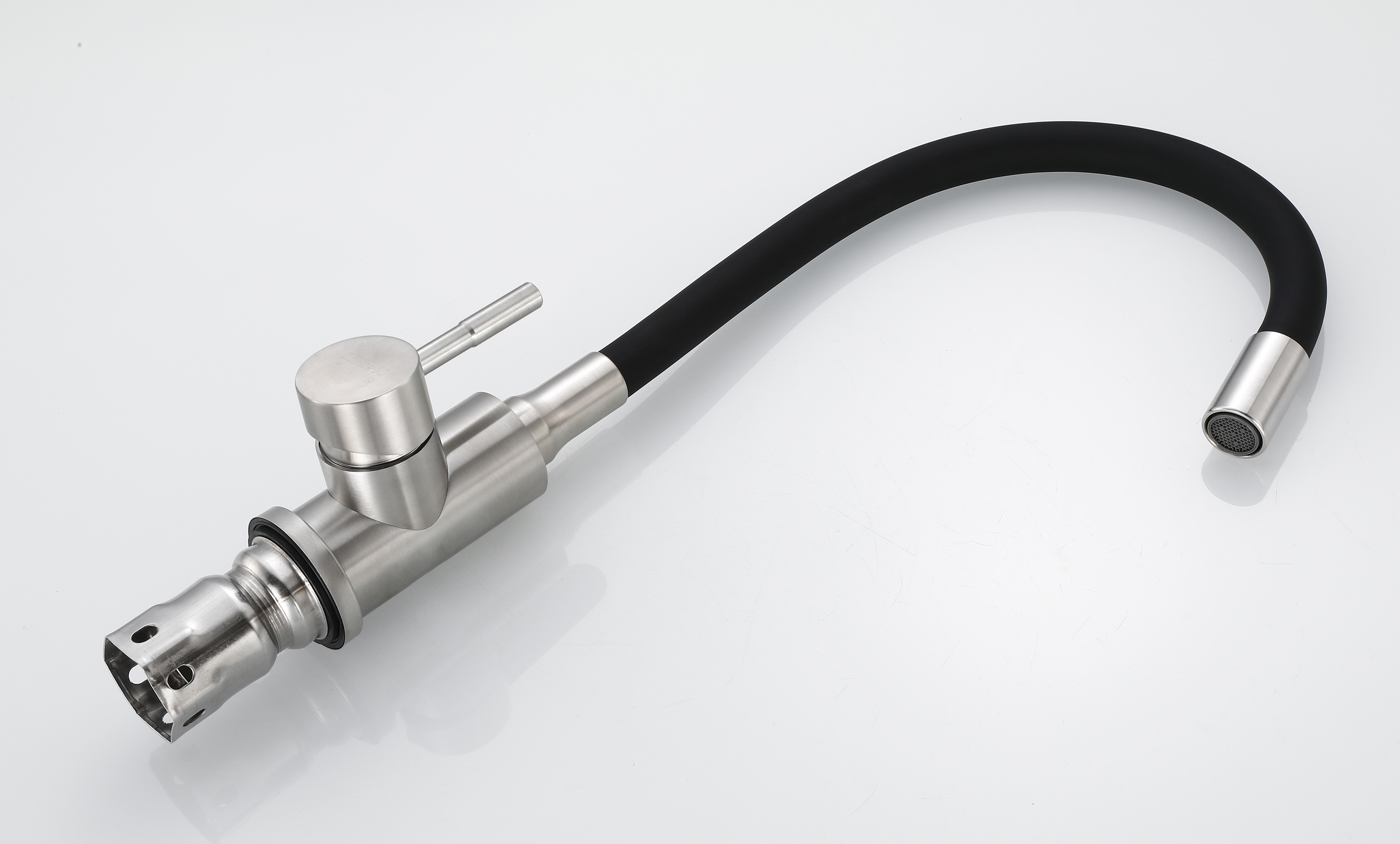 59304-GC Смес. из НЕРЖ. для кух. (САТИН с гиб. чер. изл.) HANSEN  (20/1шт)