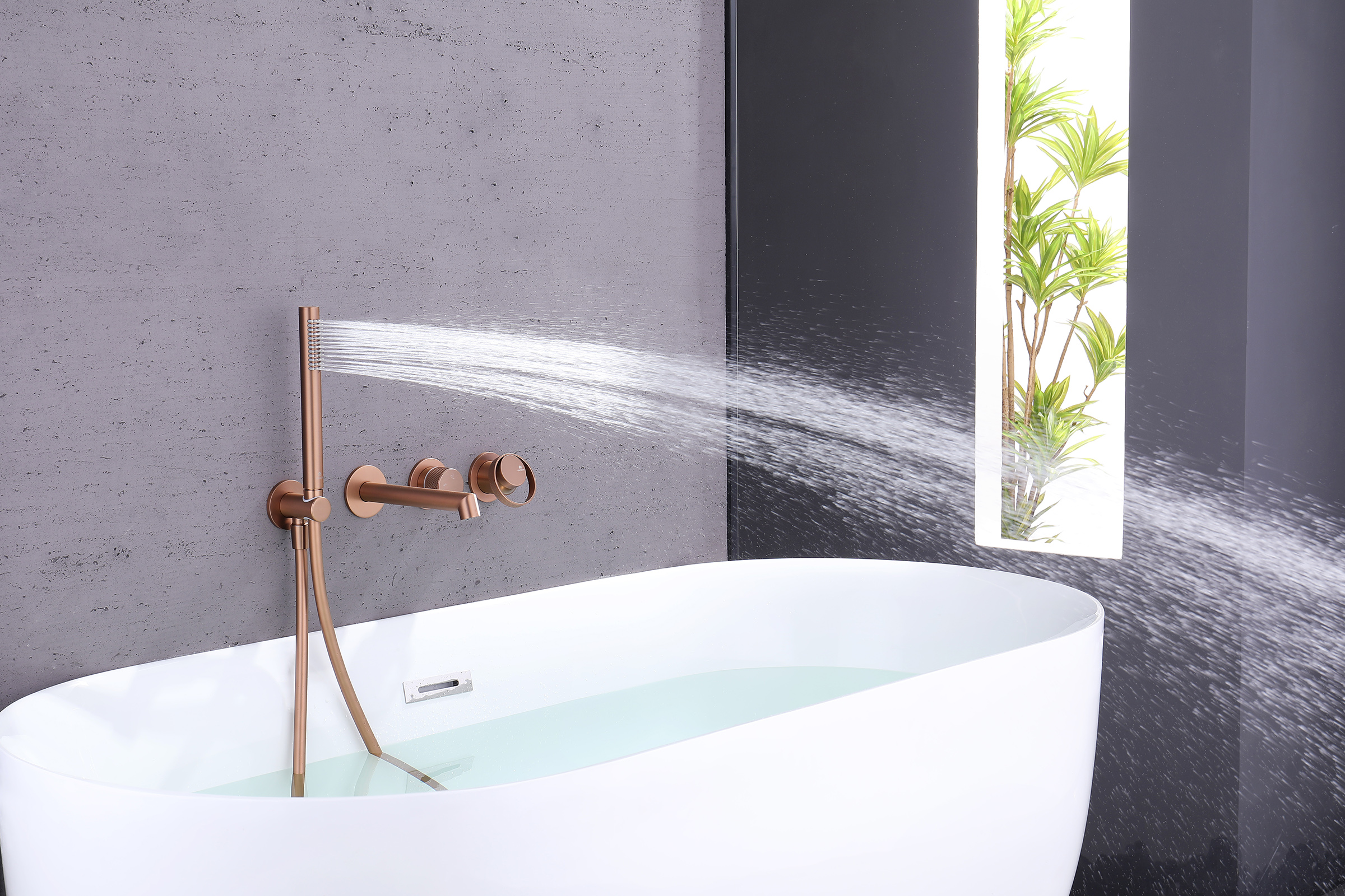 19134-R Встроенный смес. для ванны  (Роз. Золото) GANZER  (6/1шт)