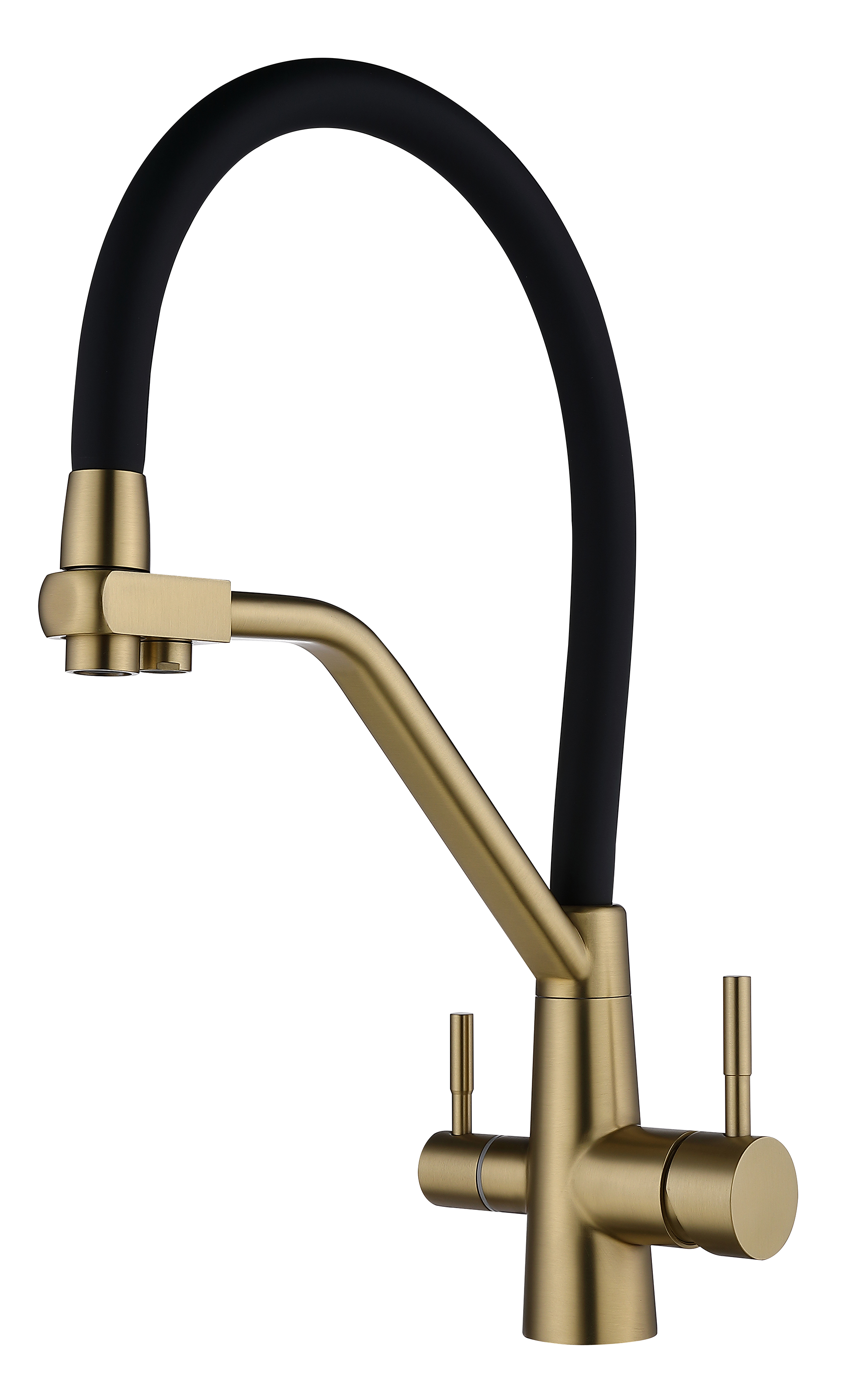 15055-DC Смес. для кухни с гиб шланг и под филт НЕРЖ (бронз/чер.) HANSEN (8/1шт)