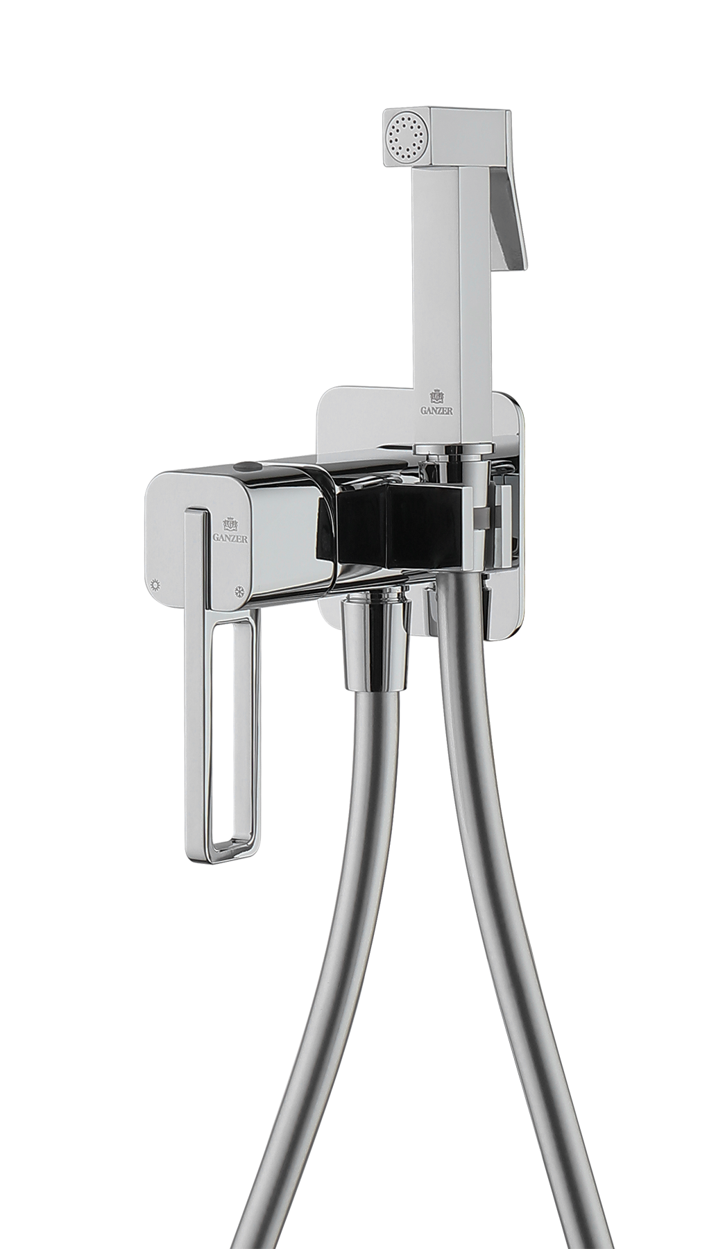 12157 Смеситель встраиваемый с ГИГ. душем (ХРОМ) GANZER (10/1шт)