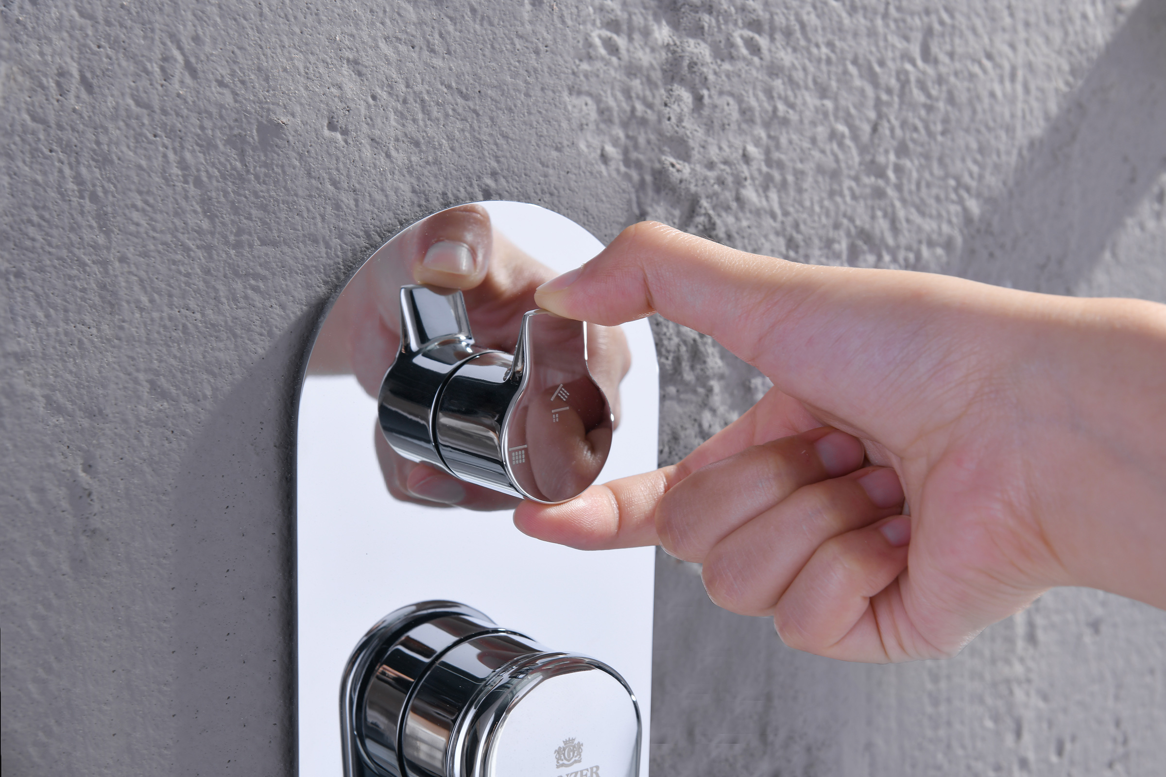 02165 Смеситель встраиваемый для душа с 3-функ. (ХРОМ) GANZER (6/1шт)