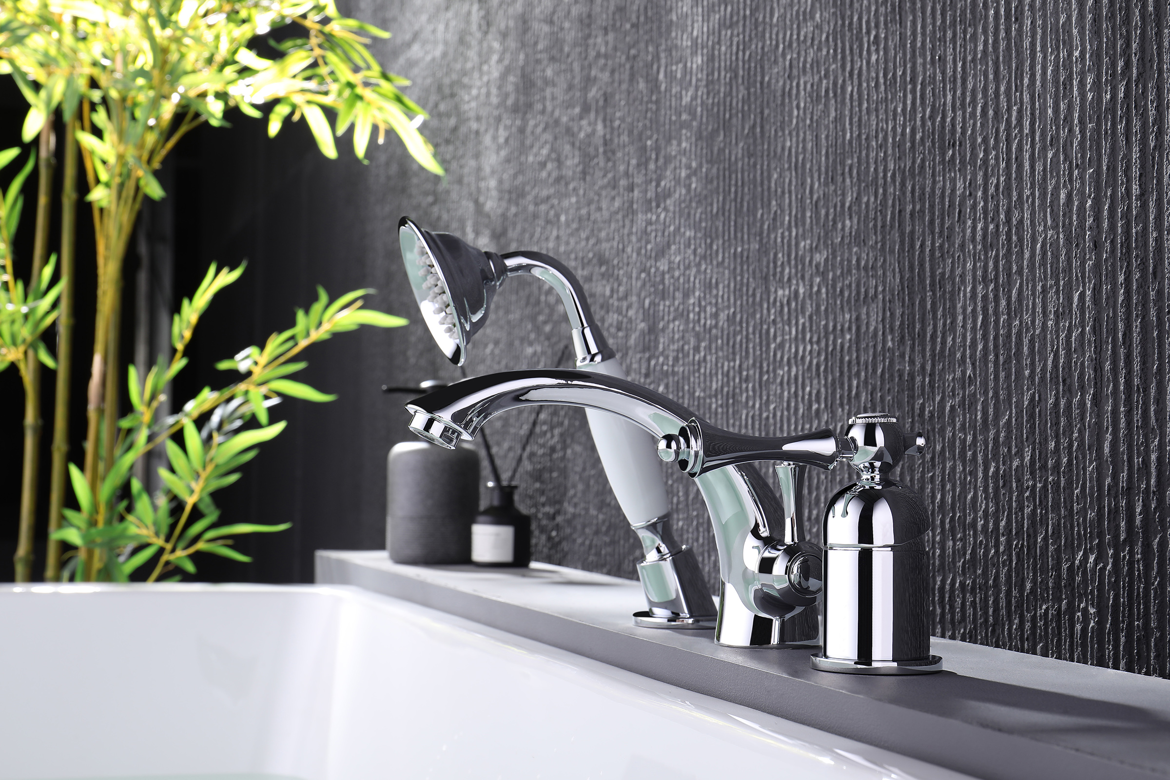 77133 Смеситель на борт ванны (3-отв,ХРОМ)  GANZER (8/1шт)