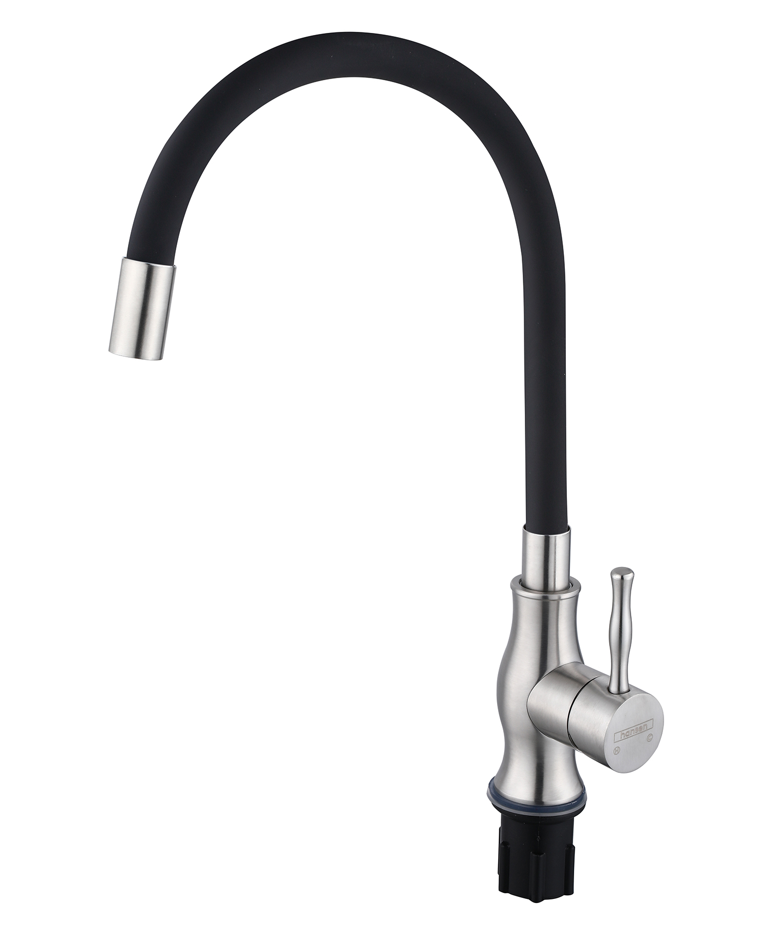 59032-GC Смес. из НЕРЖ. для кух. (САТИН с гиб. чер. изл.) HANSEN  (10/1шт)