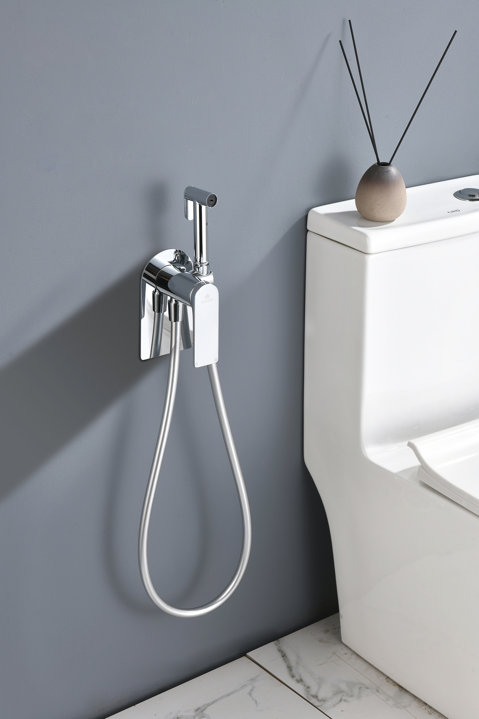 07157 Смеситель встраиваемый с ГИГ. душем (ХРОМ) GANZER (10/1шт)