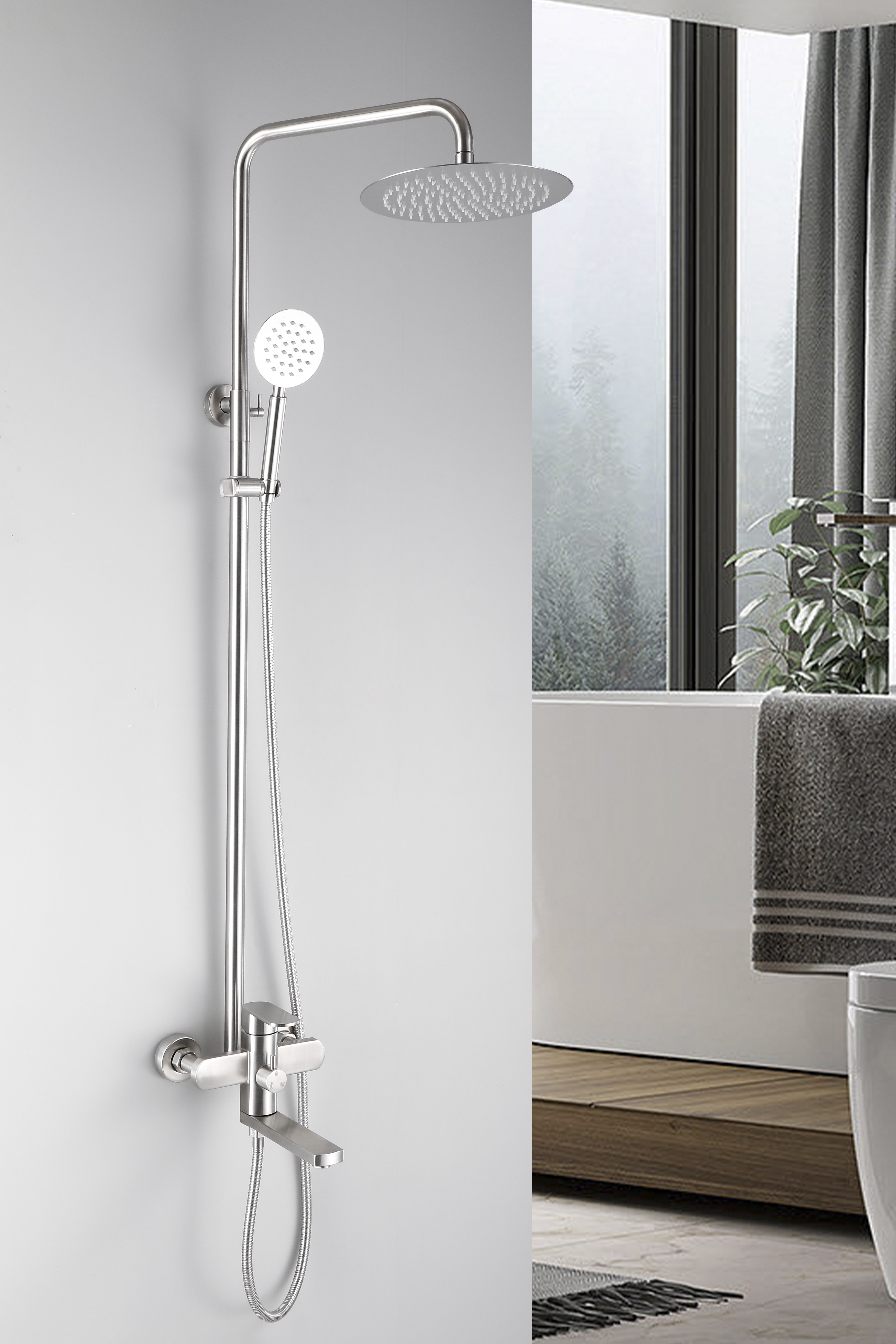 31304-G Од. душ. система из НЕРЖ. (САТИН)  HANSEN (4/1шт)