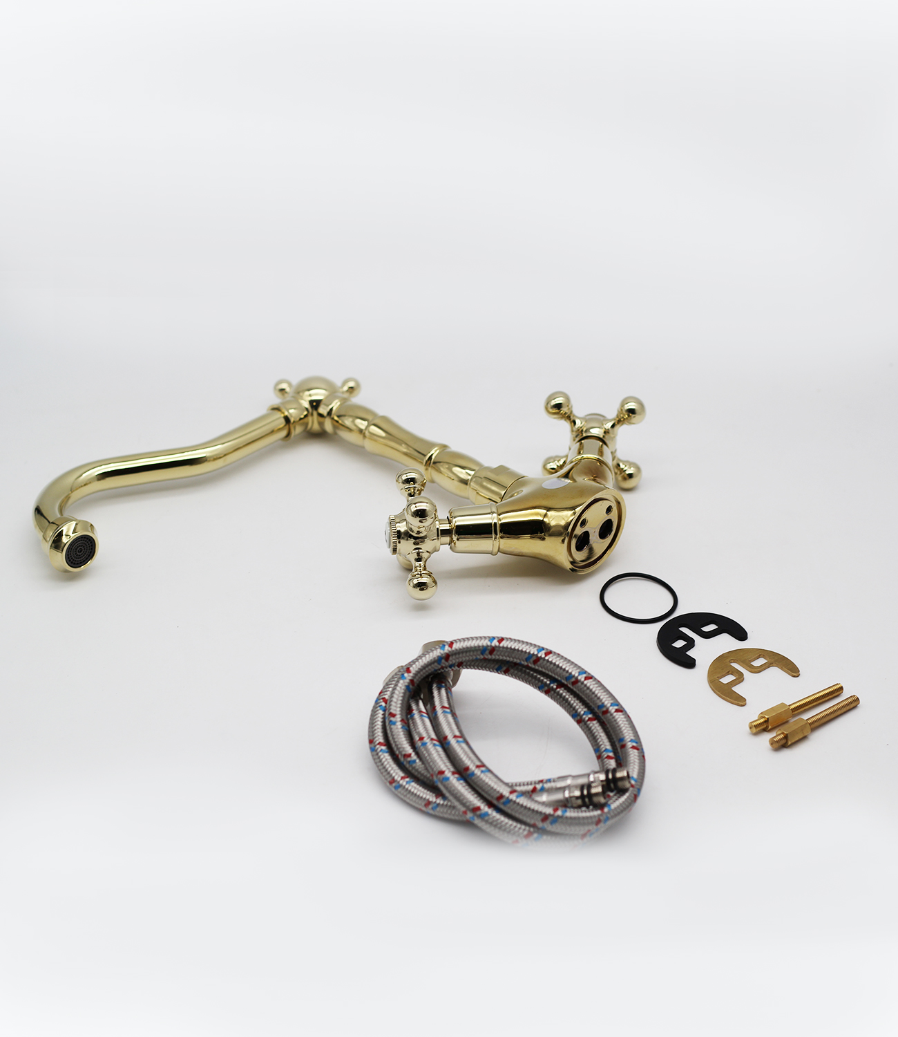 09022-E Смеситель 2-ух руч. для кухни (ЗОЛОТО) GANZER (10/1шт)