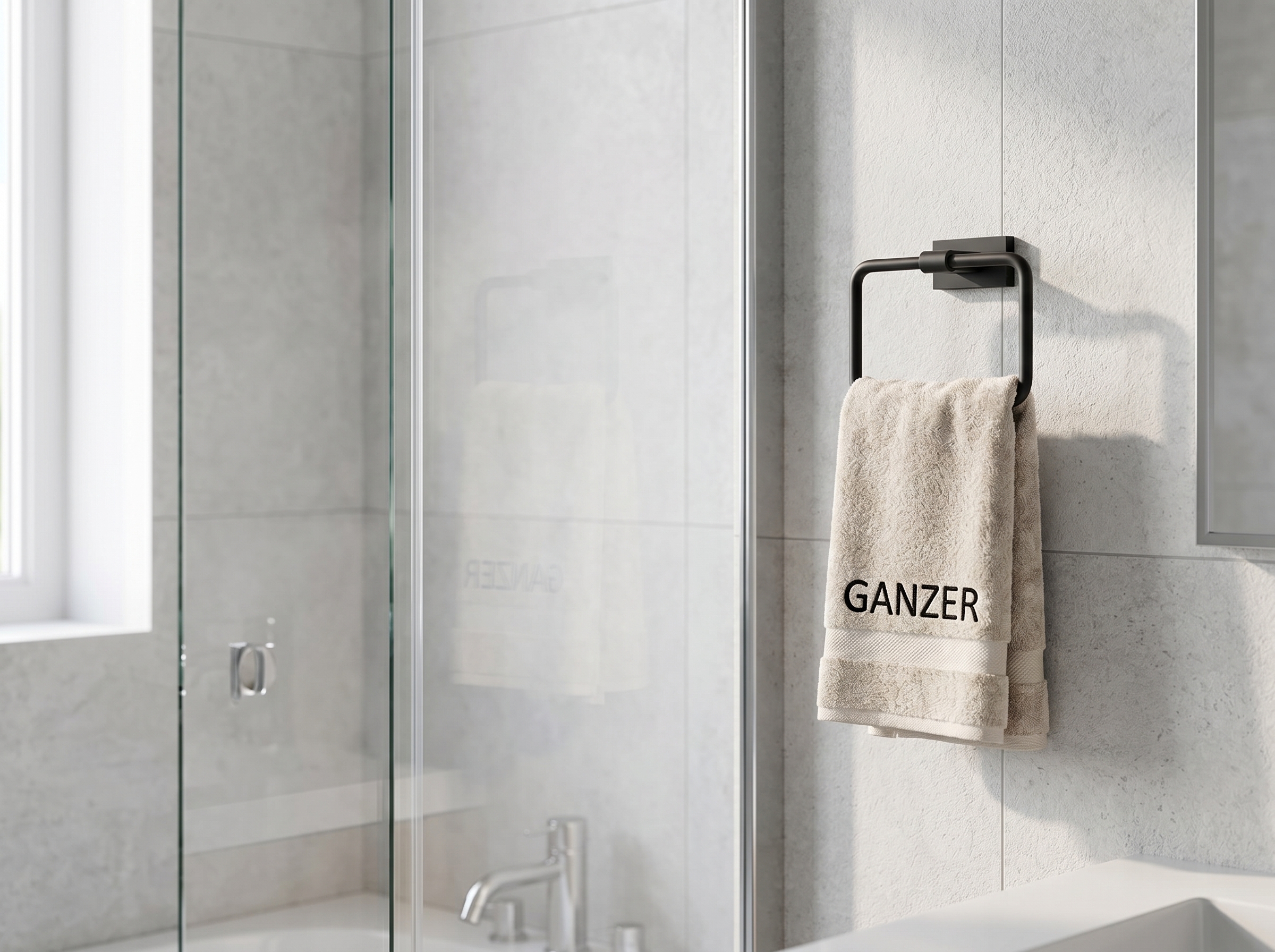 88040-C Кольцо для полотенца (ЧЕРНЫЙ) GANZER (20/1шт)