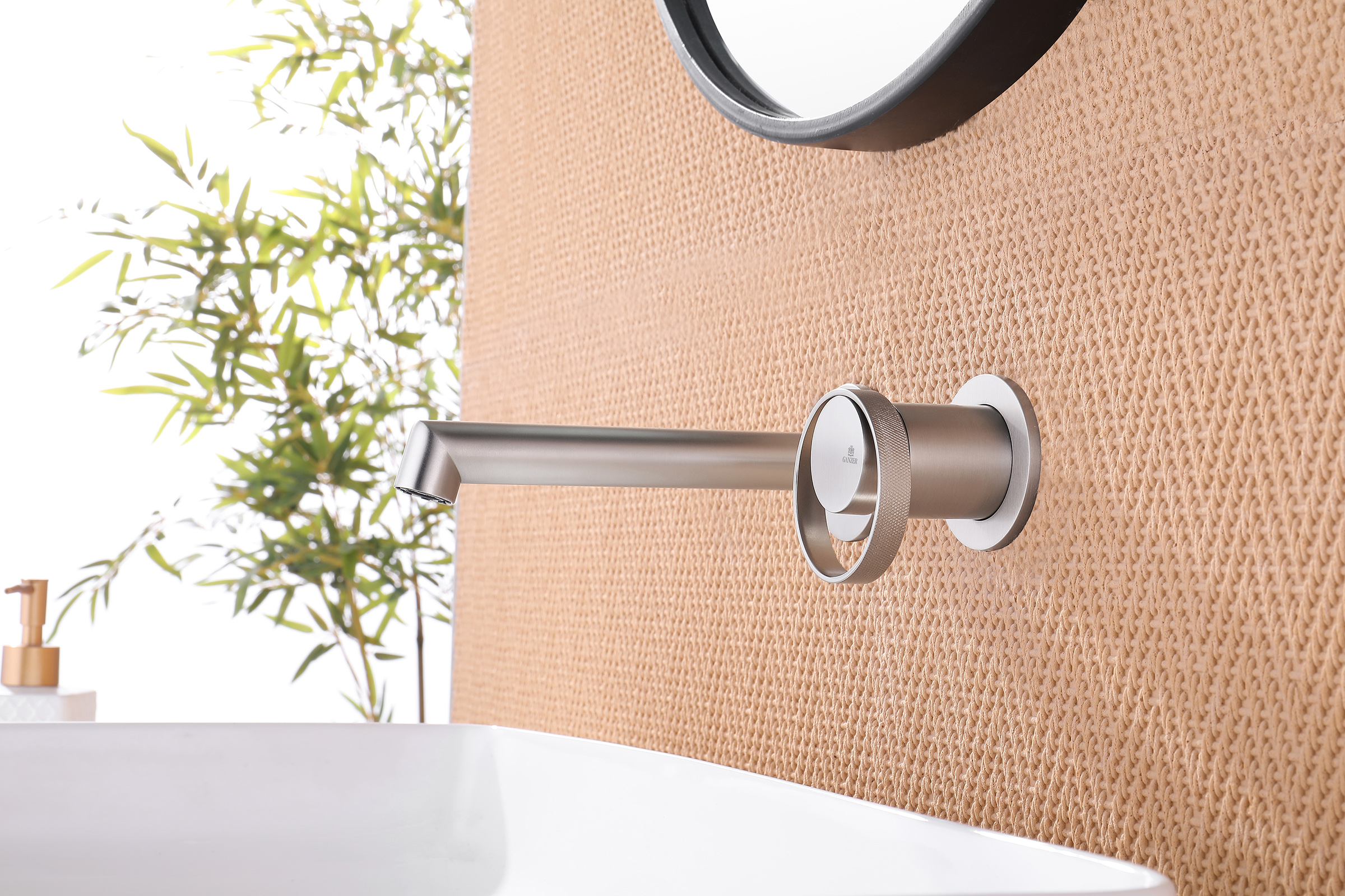 19144-G Встроенный смес для рак. (САТИН) GANZER  (10/1шт)